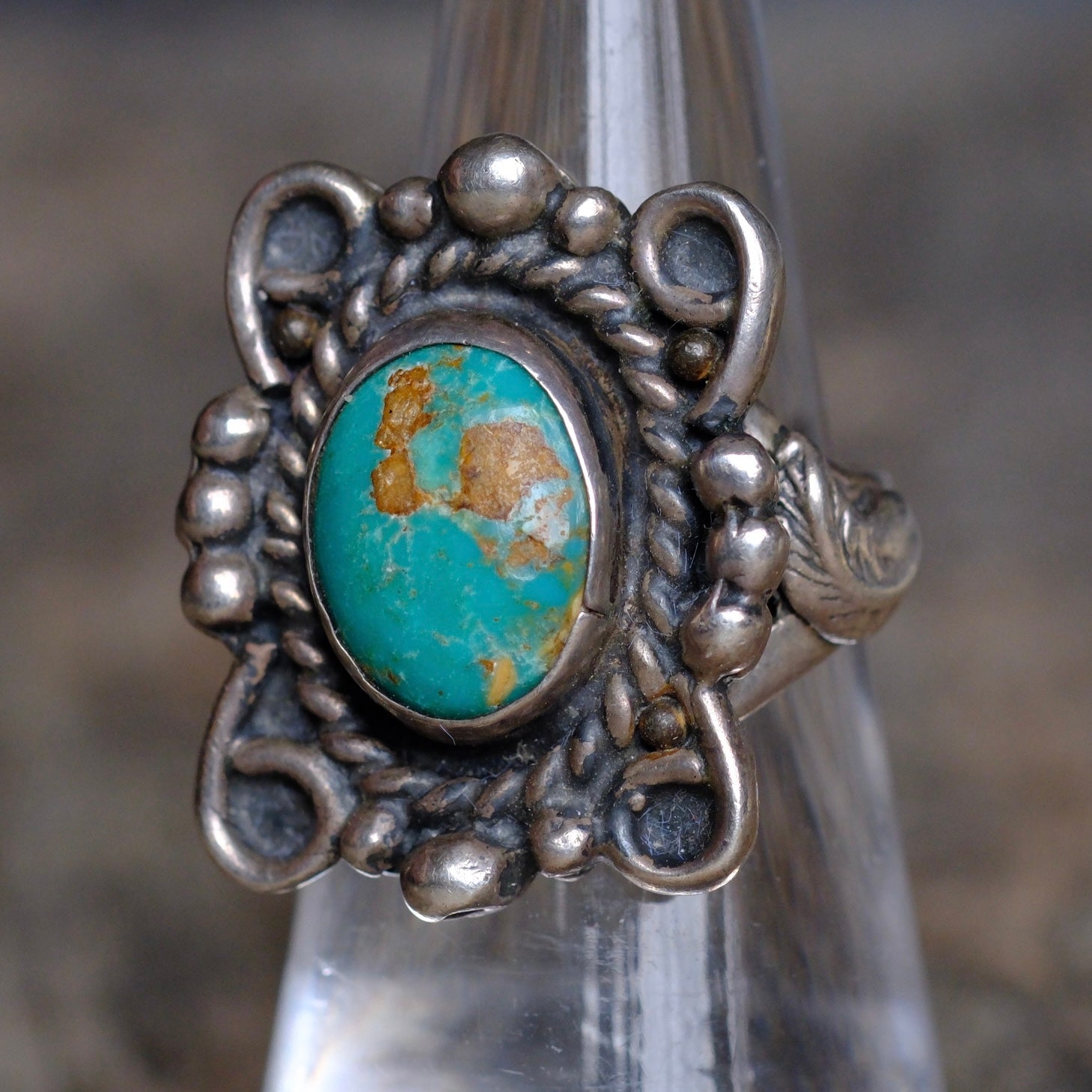 Vintage Sterling Turquoise Ring 6.25