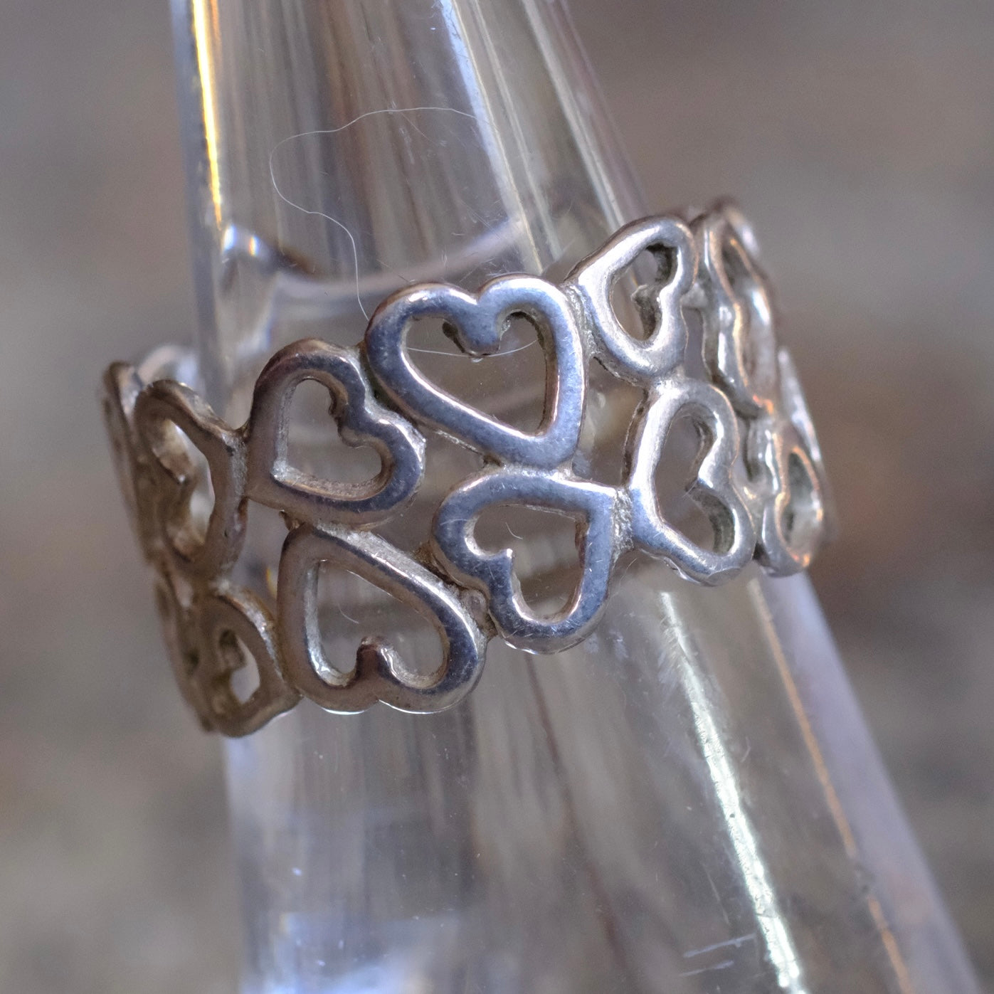 Vintage Sterling Heart Ring 6.5