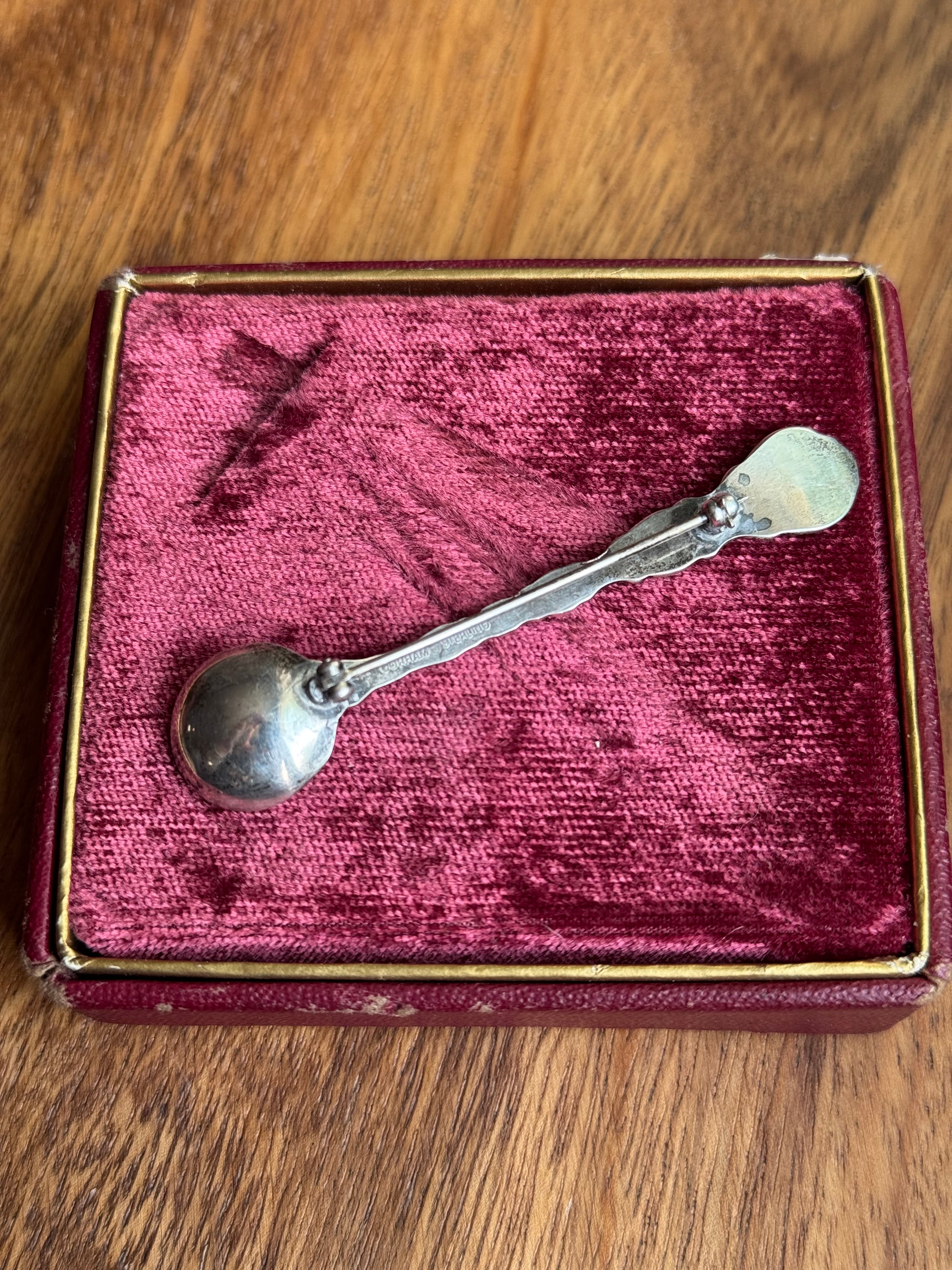 Vintage Sterling Silver Filigree Spoon Pin