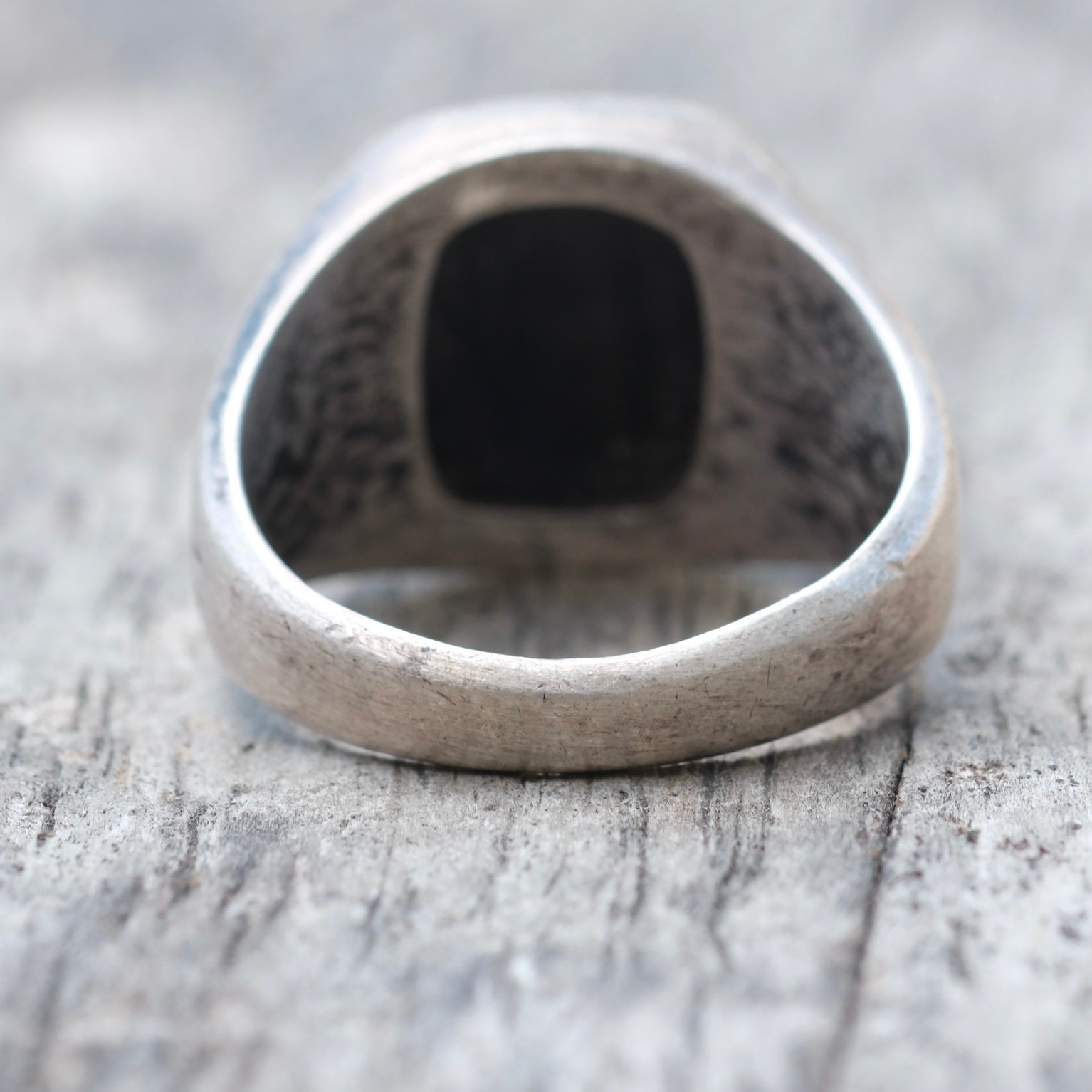 Vintage Sterling Onyx Signet Ring 8.5
