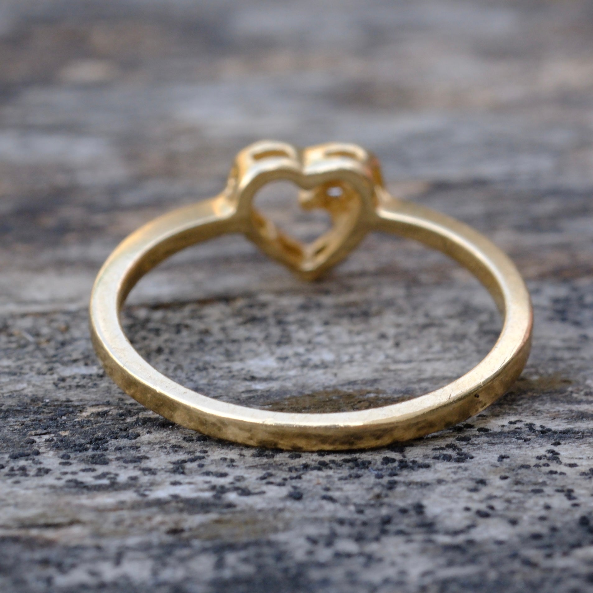 Vintage 14K Gold Diamond Heart Ring 6.25