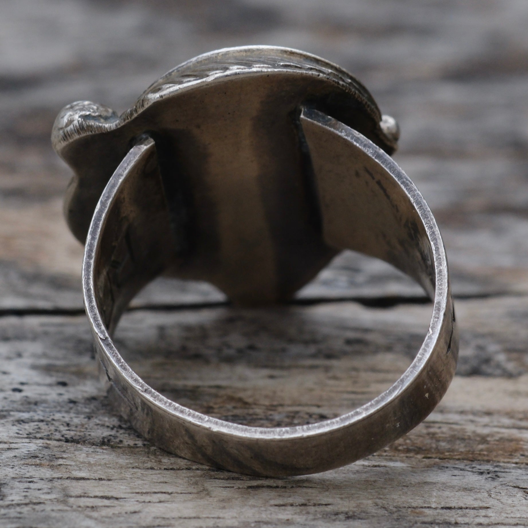 Vintage Sterling Silver Feather Ring 7.25