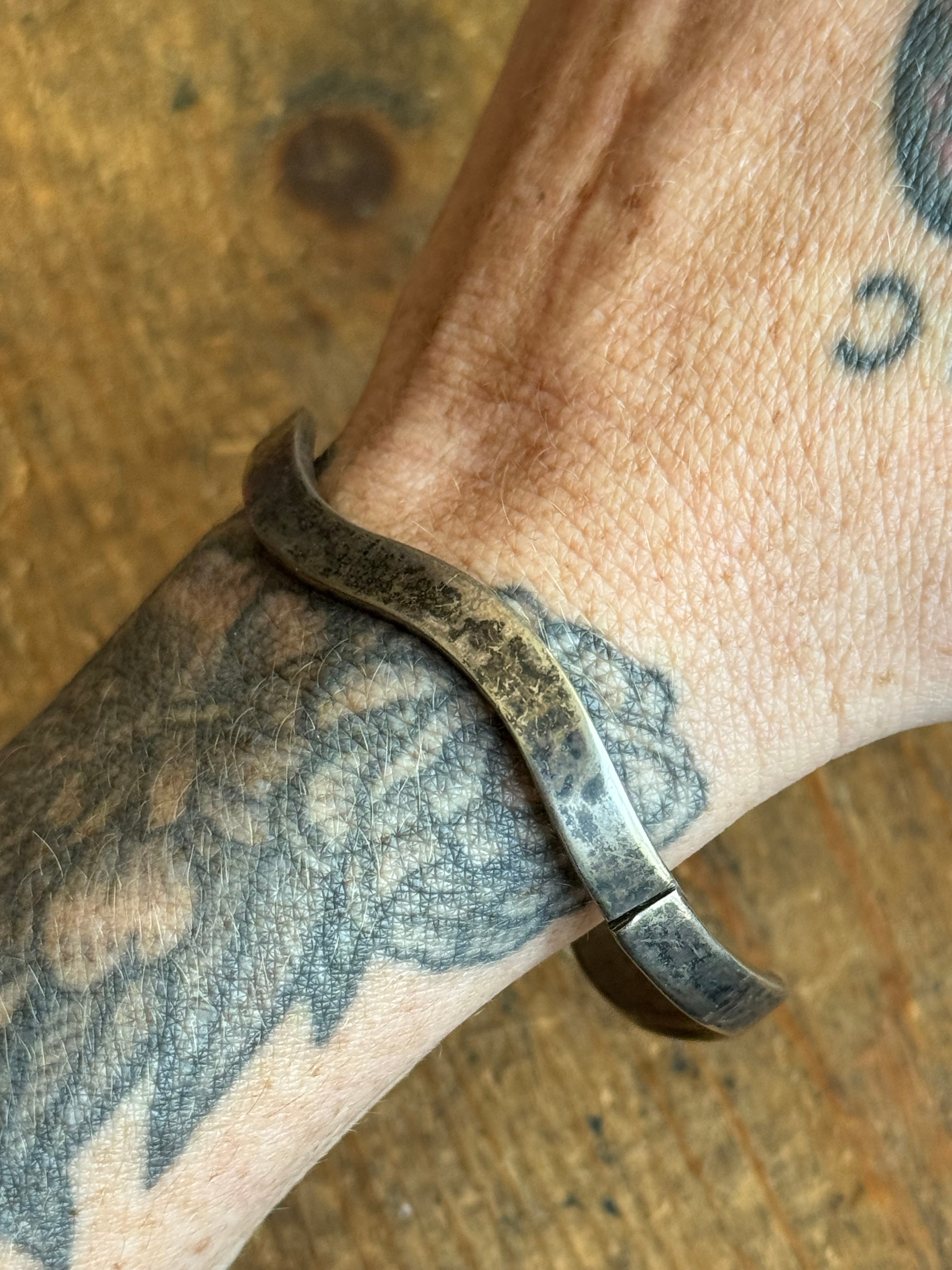 Vintage Sterling Silver Wavy Latch Bracelet