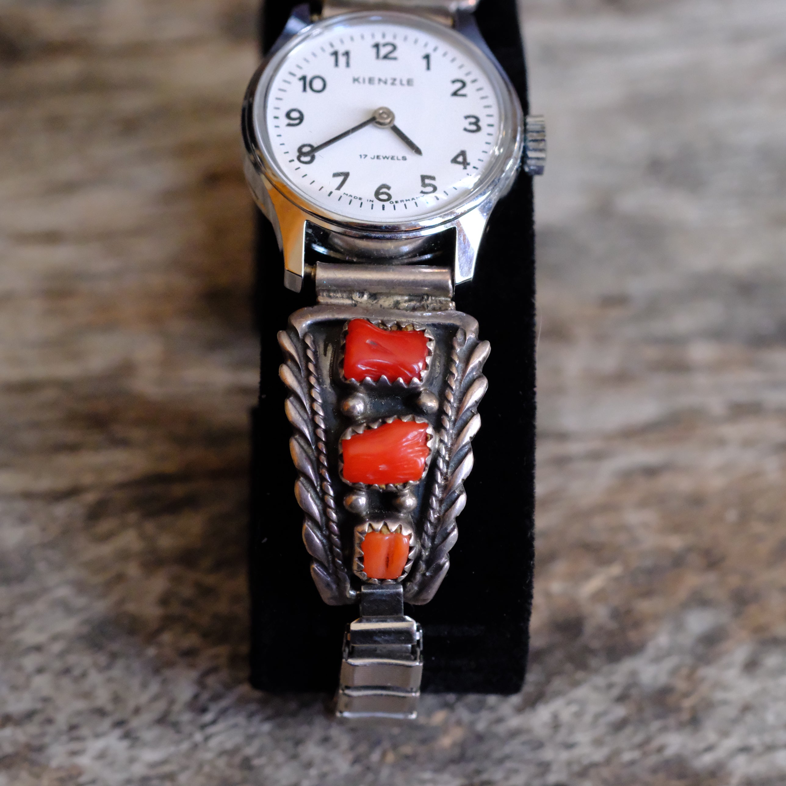 Vintage Sterling Coral Ladies Watch