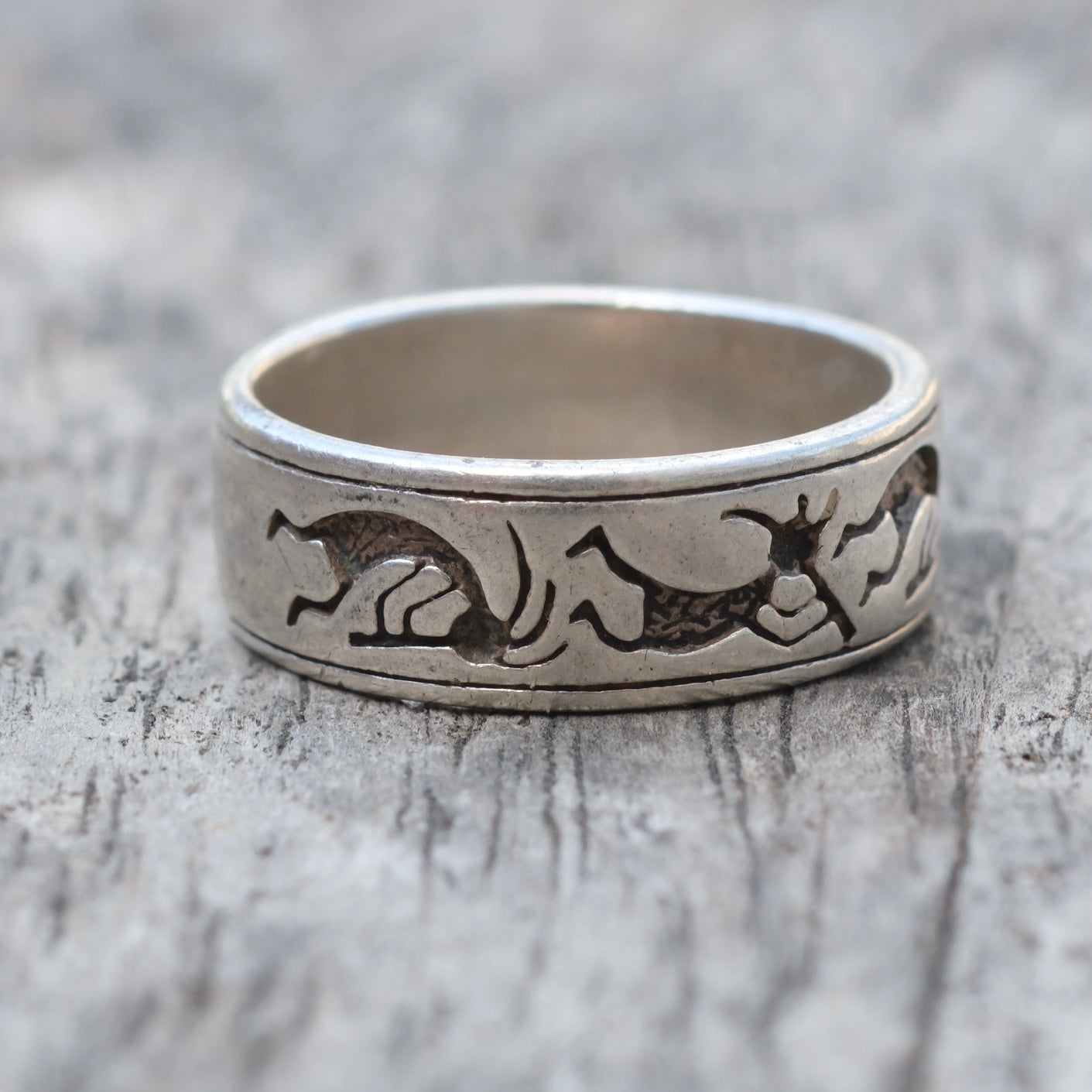 Vintage Sterling Silver Kokopelli Ring 7.5