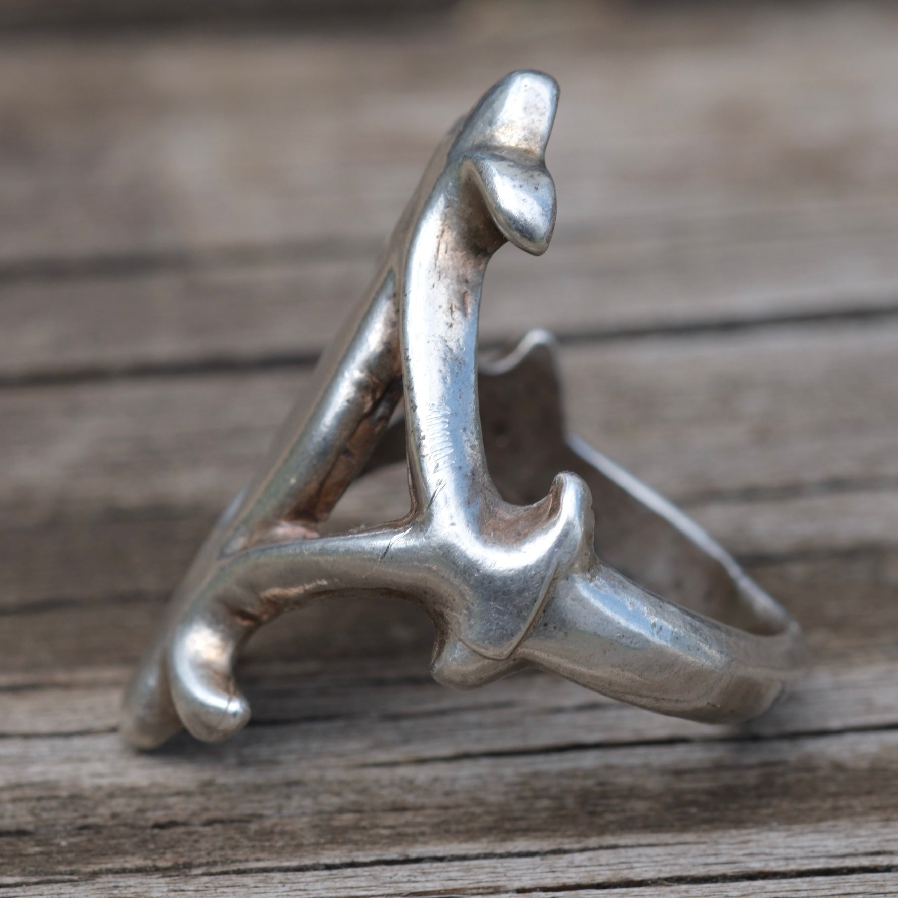 Vintage Sterling Silver Sandcast Ring 5.75