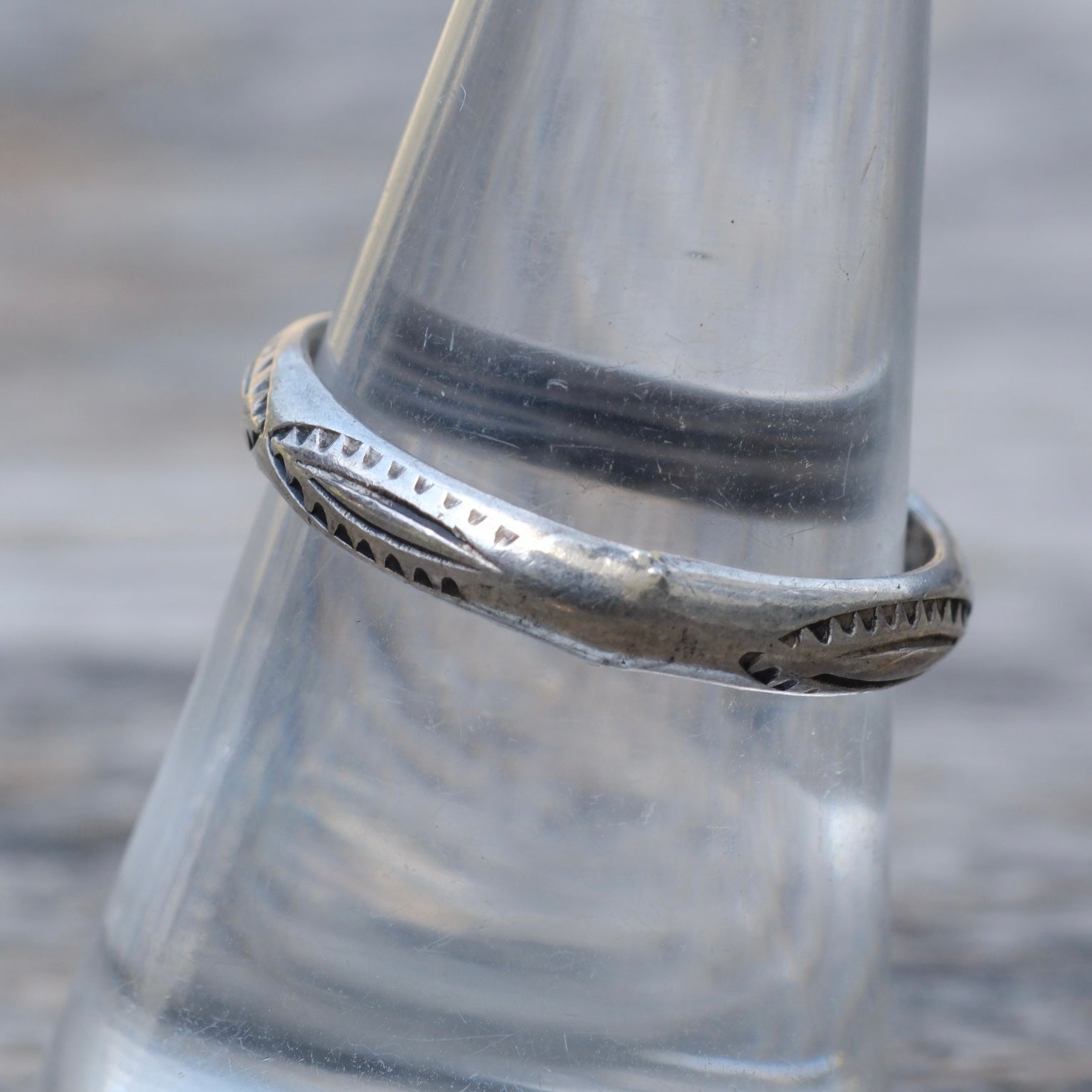 Vintage Sterling Stamped Band Ring 8.25