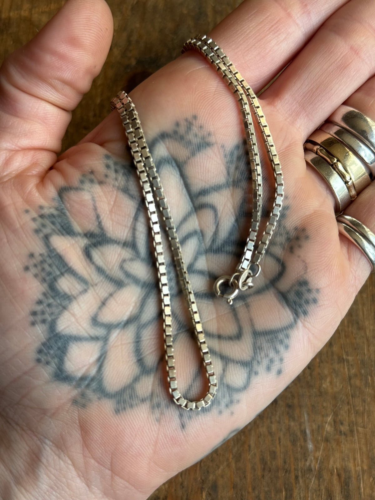 Vintage Sterling Silver 20” Box Chain