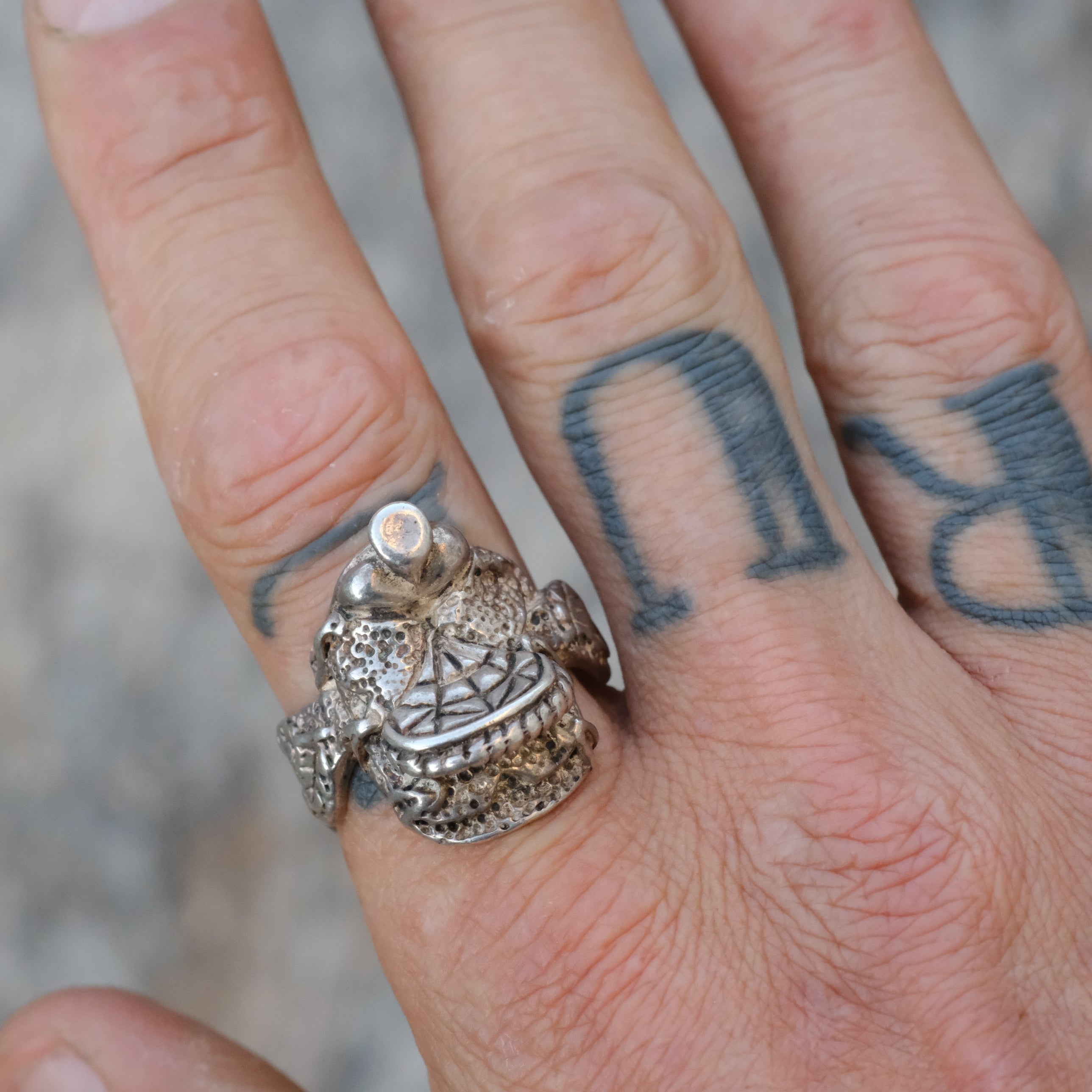 Vintage Sterling Silver Saddle Ring 11.75