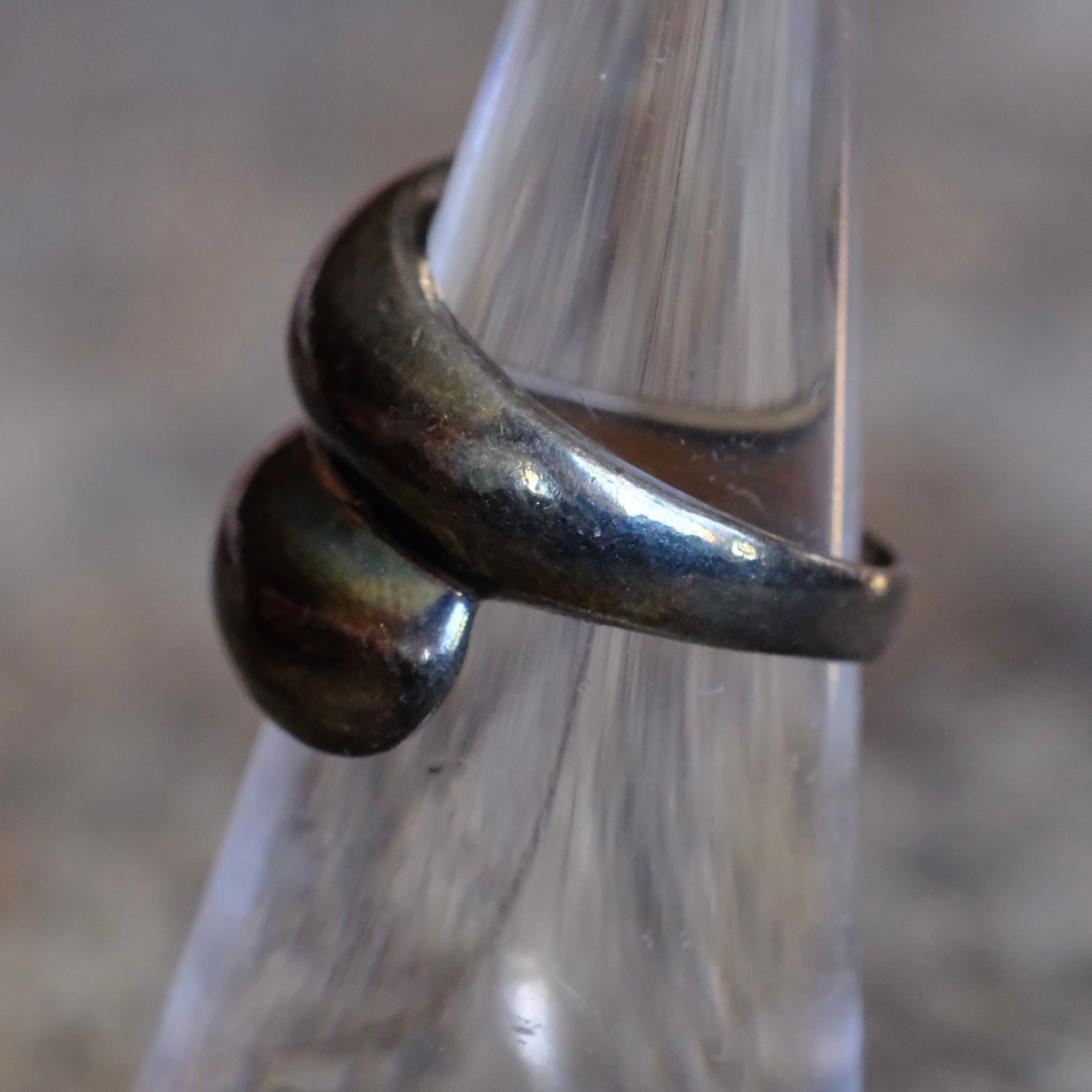Vintage Sterling Silver Modernist Ring 5.75