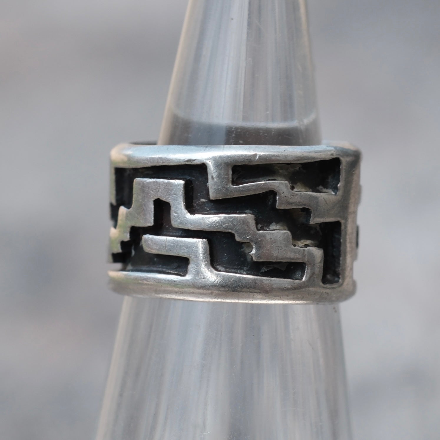 Vintage Sterling Tribal Band Ring 3