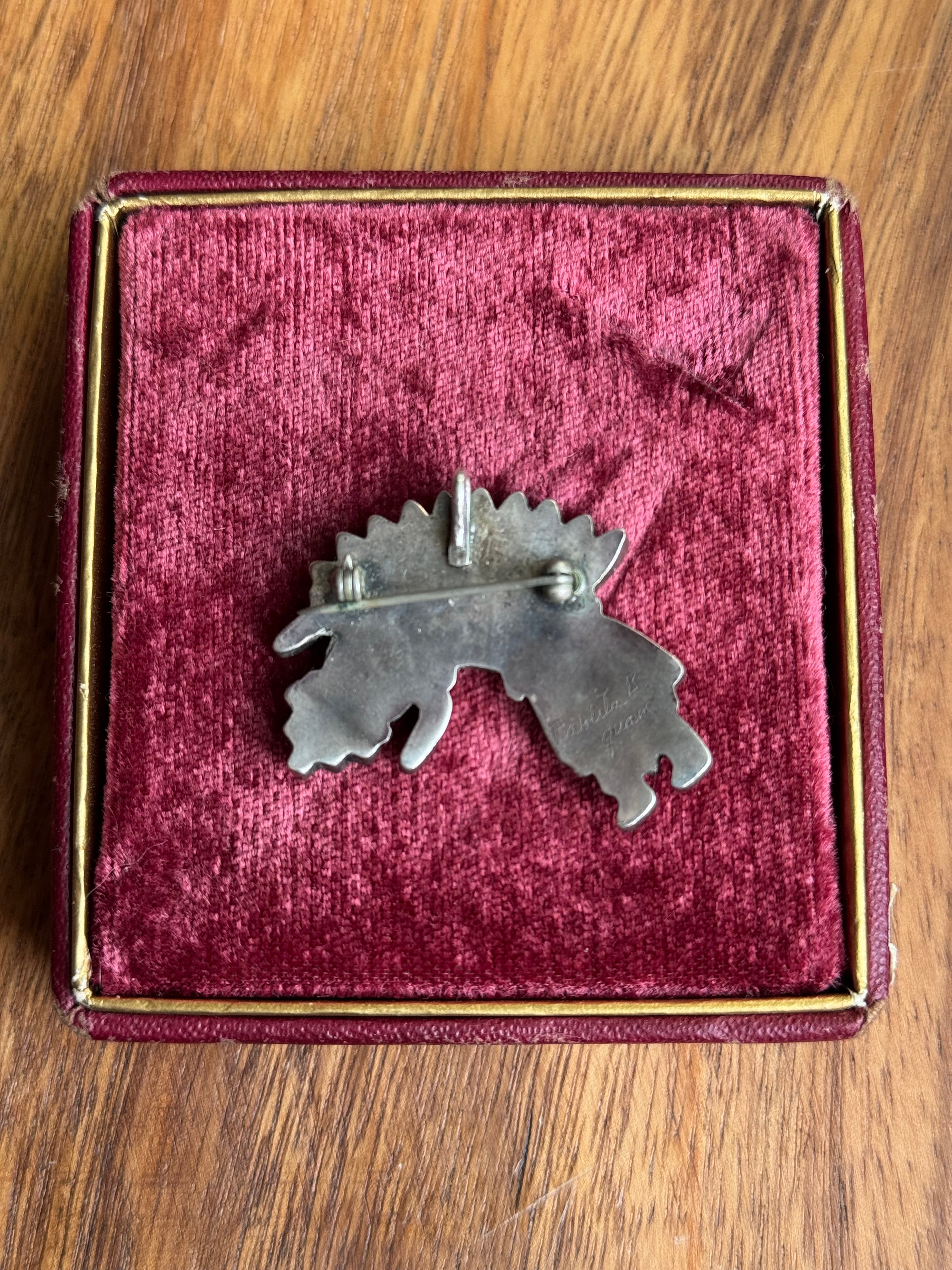RARE Vintage Sterling Silver Zuni Rainbow Man Pin/Pendant by Pablita B Quam