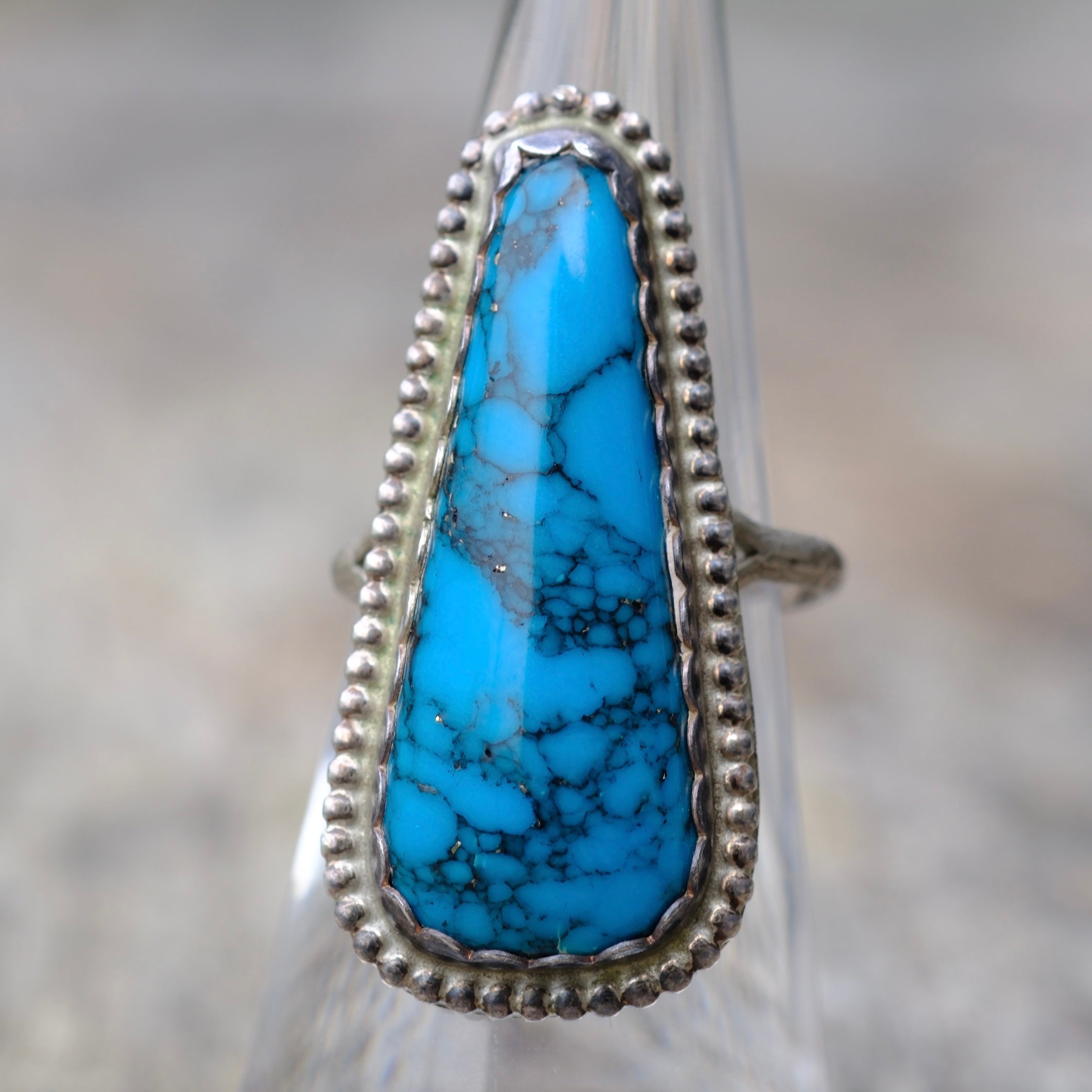 Vintage Sterling Faux Turquoise Ring 5.5
