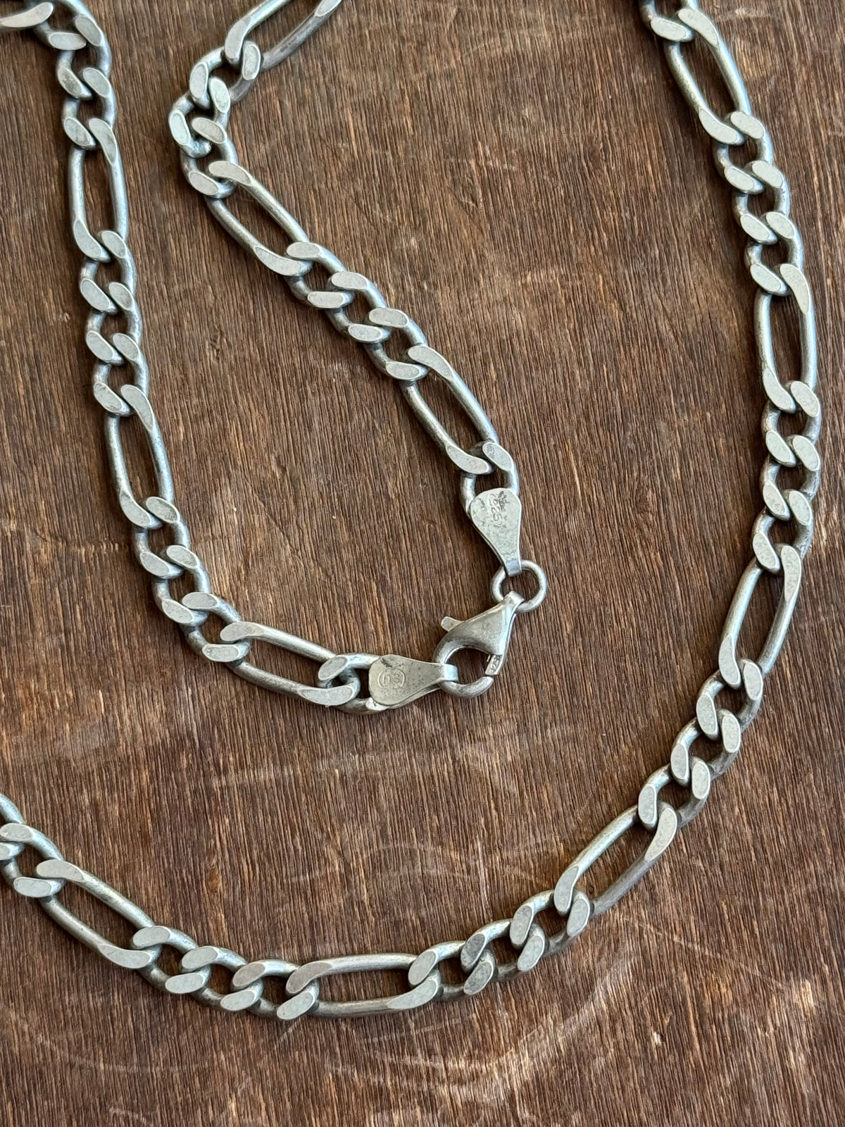 Vintage Sterling Silver 18” Figaro Chain