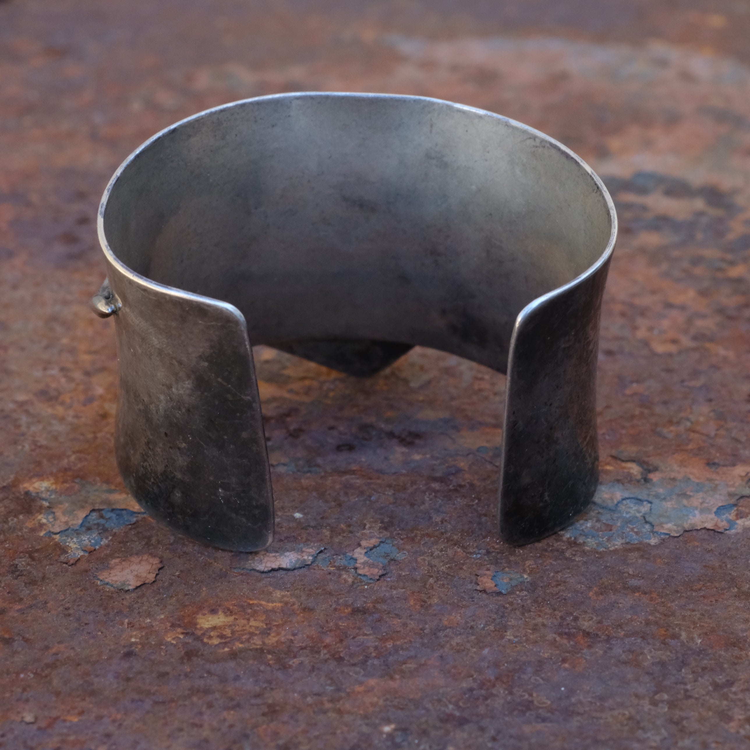 Vintage Sterling Turquoise Wide Cuff Bracelet