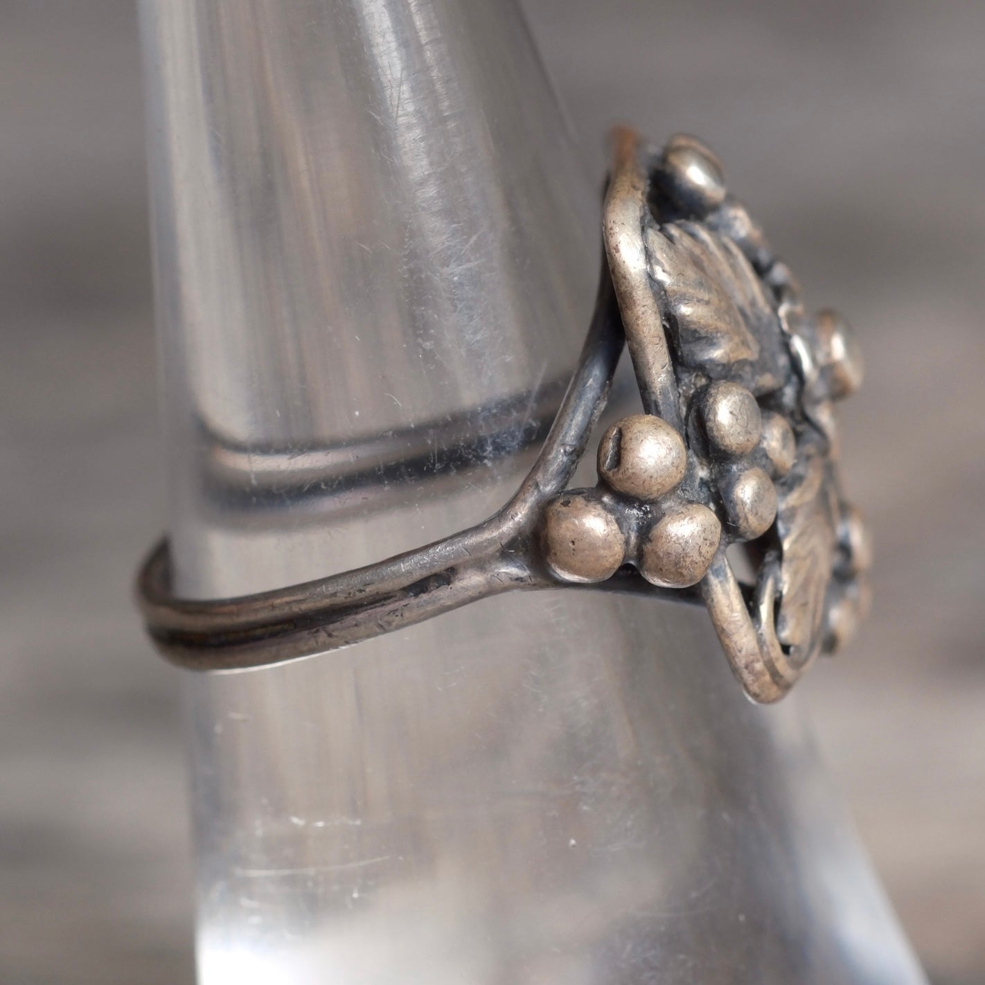 Vintage Sterling Silver Leaf Ring 6.25
