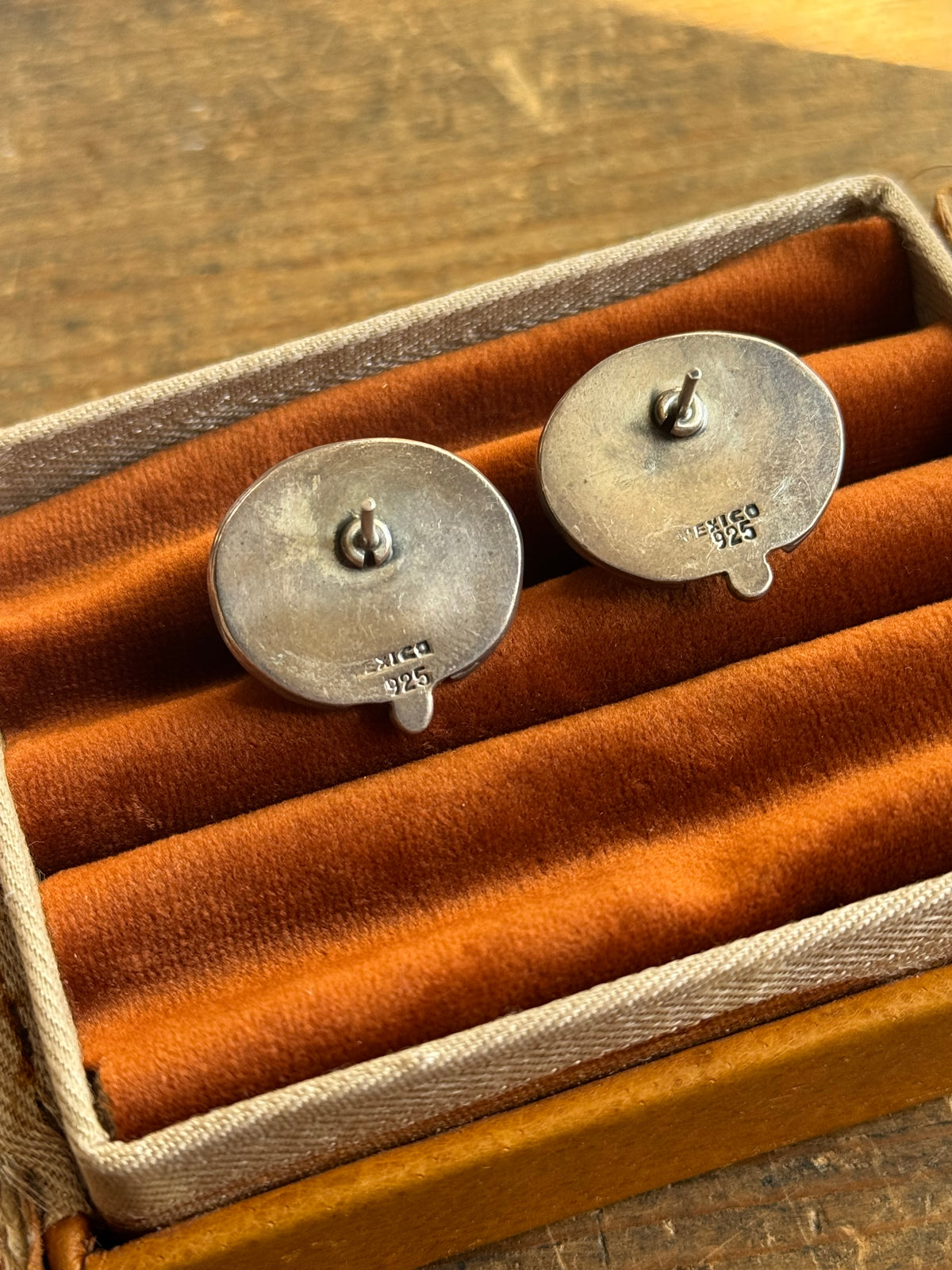Vintage Sterling Silver Jasper Earrings