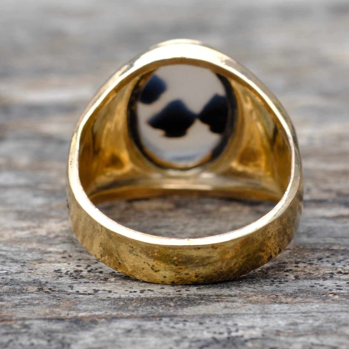 Vintage 10K Gold Filled Agate Signet Ring 13