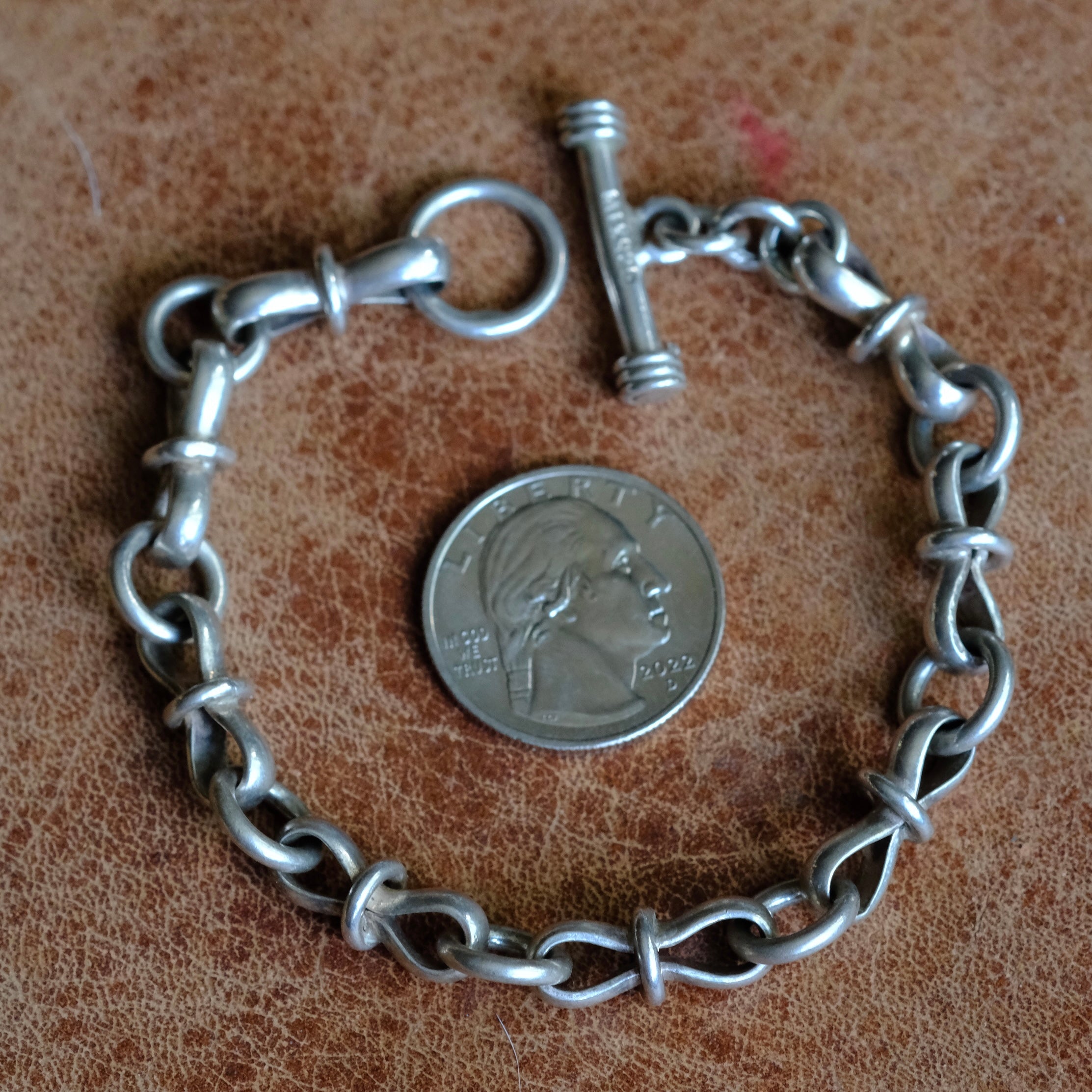 Vintage Sterling Silver Fancy Link Chain Bracelet
