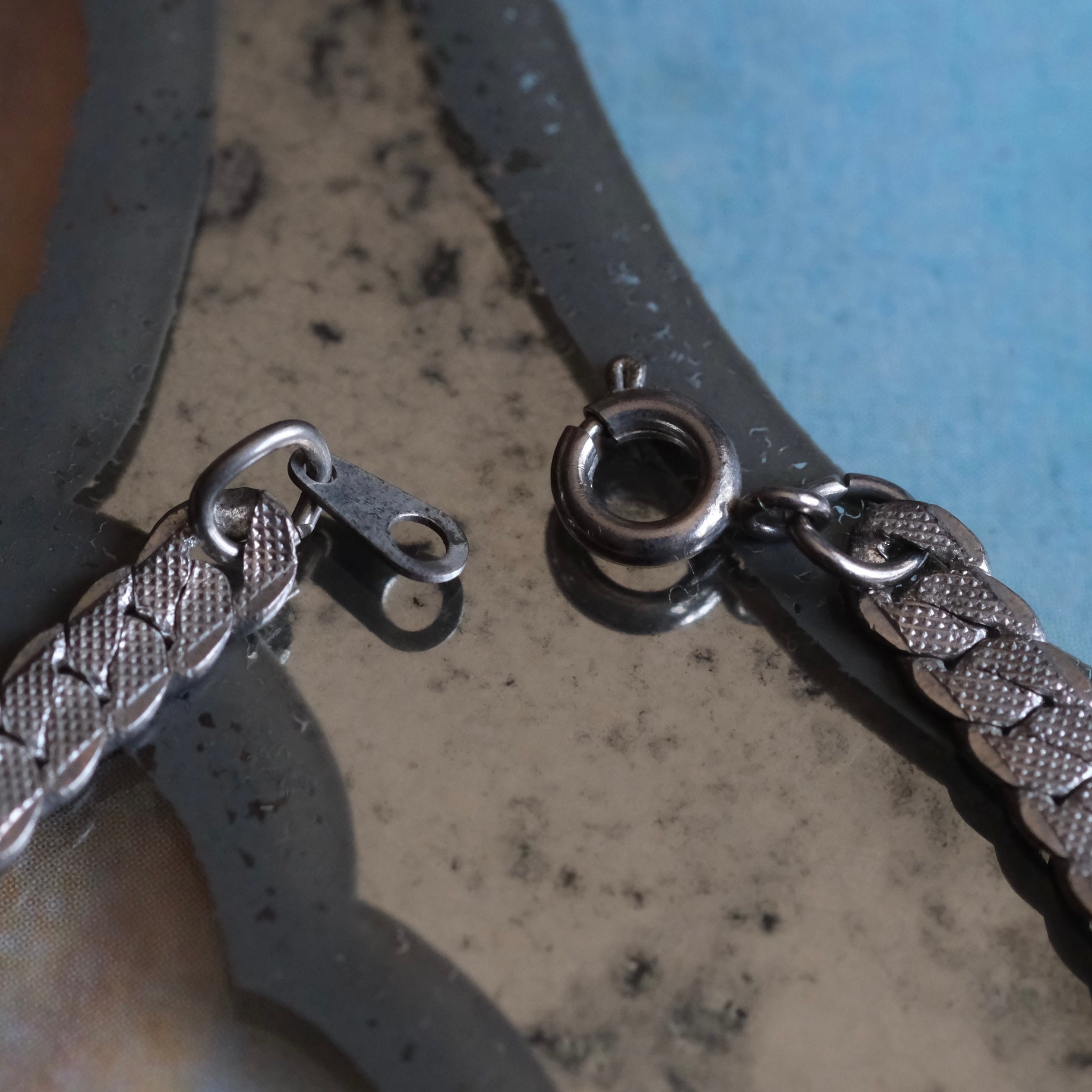 Vintage Sterling Silver Herringbone Bracelet 7.5"