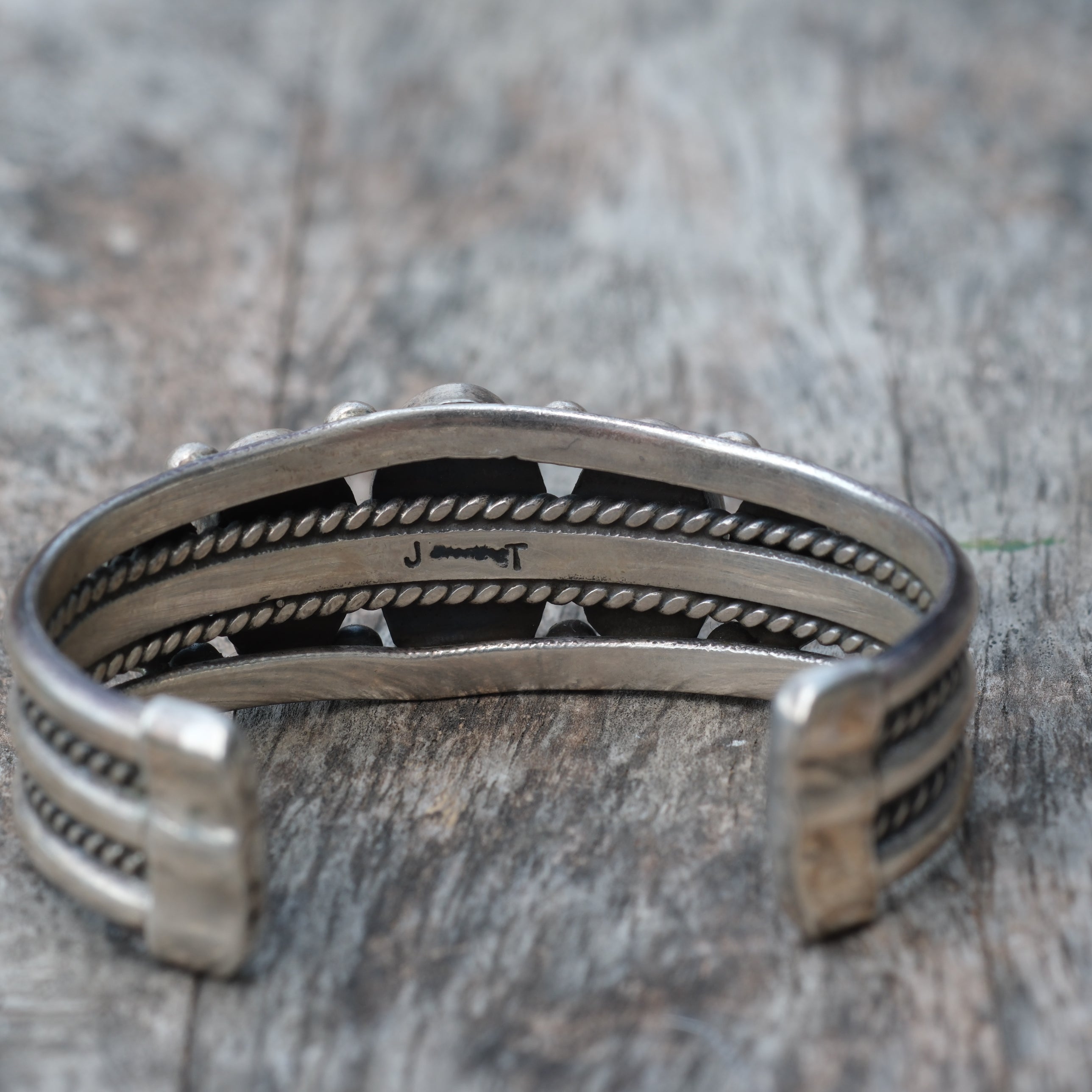 Heavy 5-Stone Turquoise Cuff Bracelet
