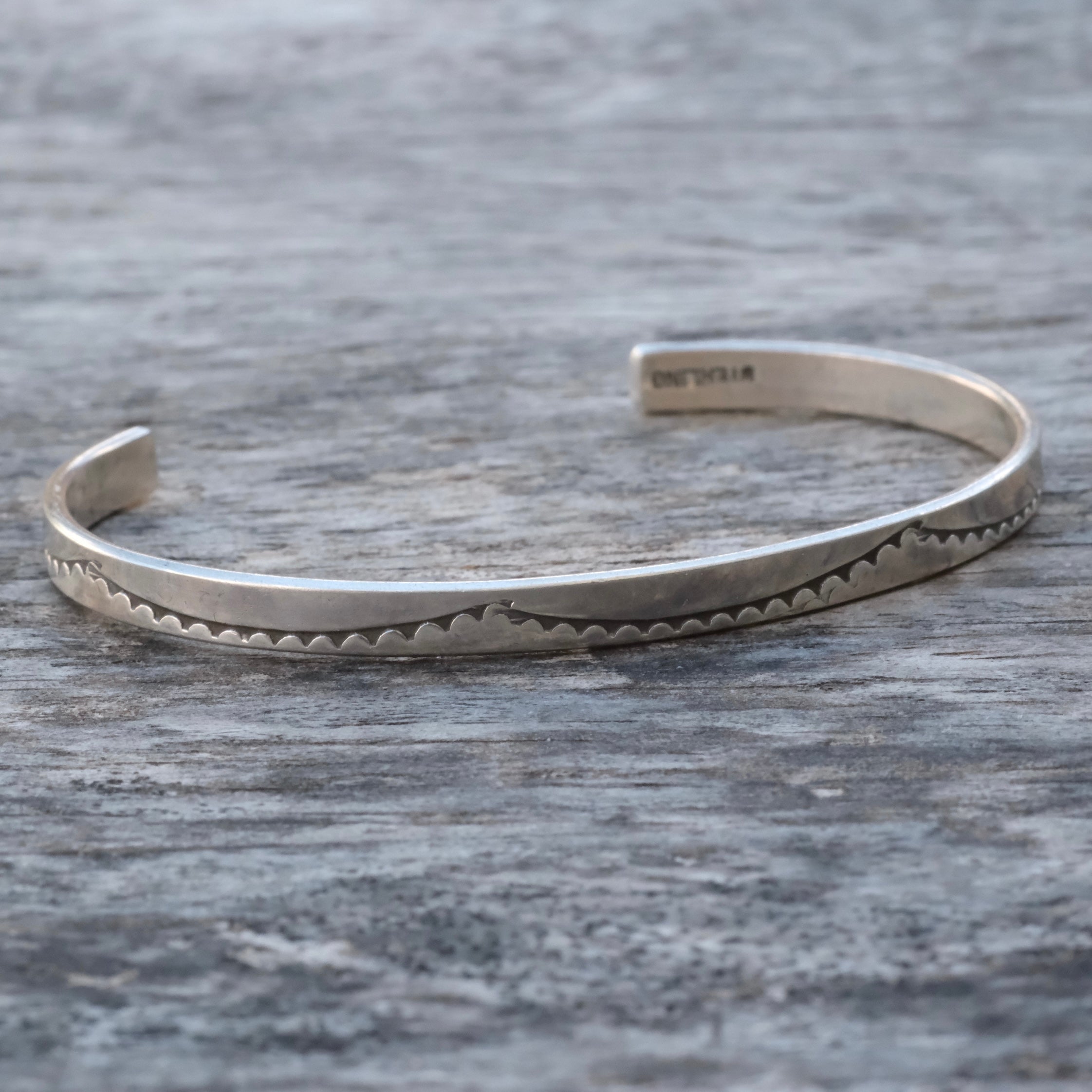 Vintage Sterling Stamped Cuff Bracelet