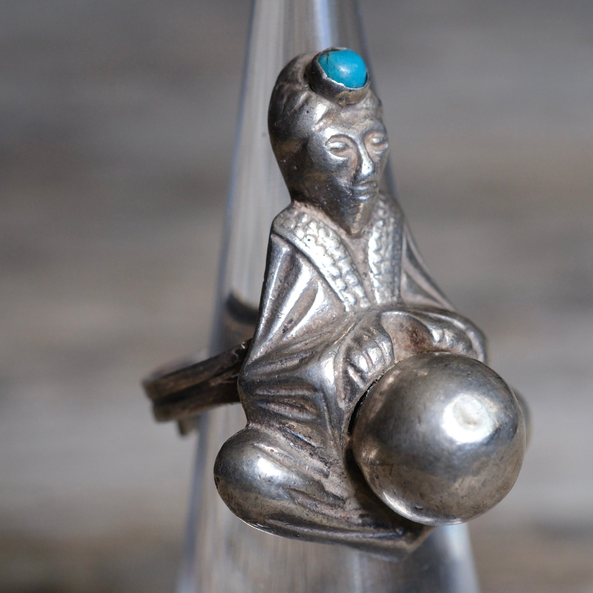 Vintage Sterling Turquoise Sultan Ring 5