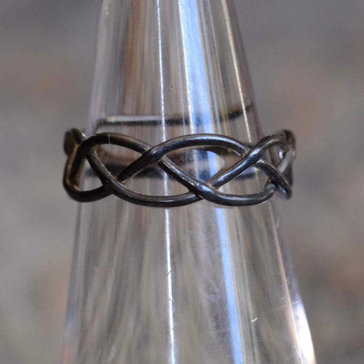 Vintage Sterling Silver Modernist Band 4.25