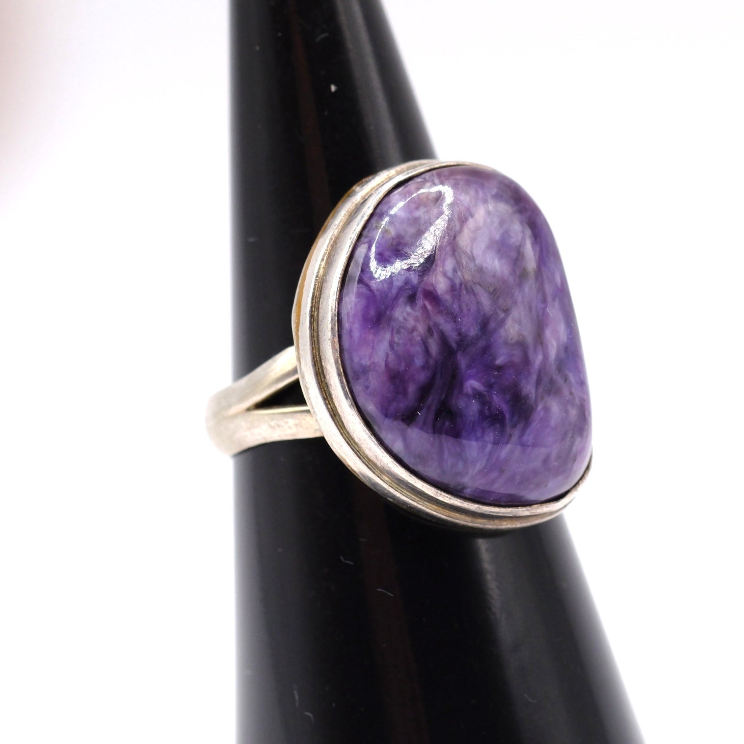 Vintage Sterling Charoite Ring 5.75
