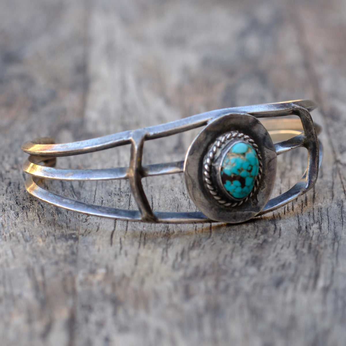 Vintage Sterling Turquoise Cuff Bracelet