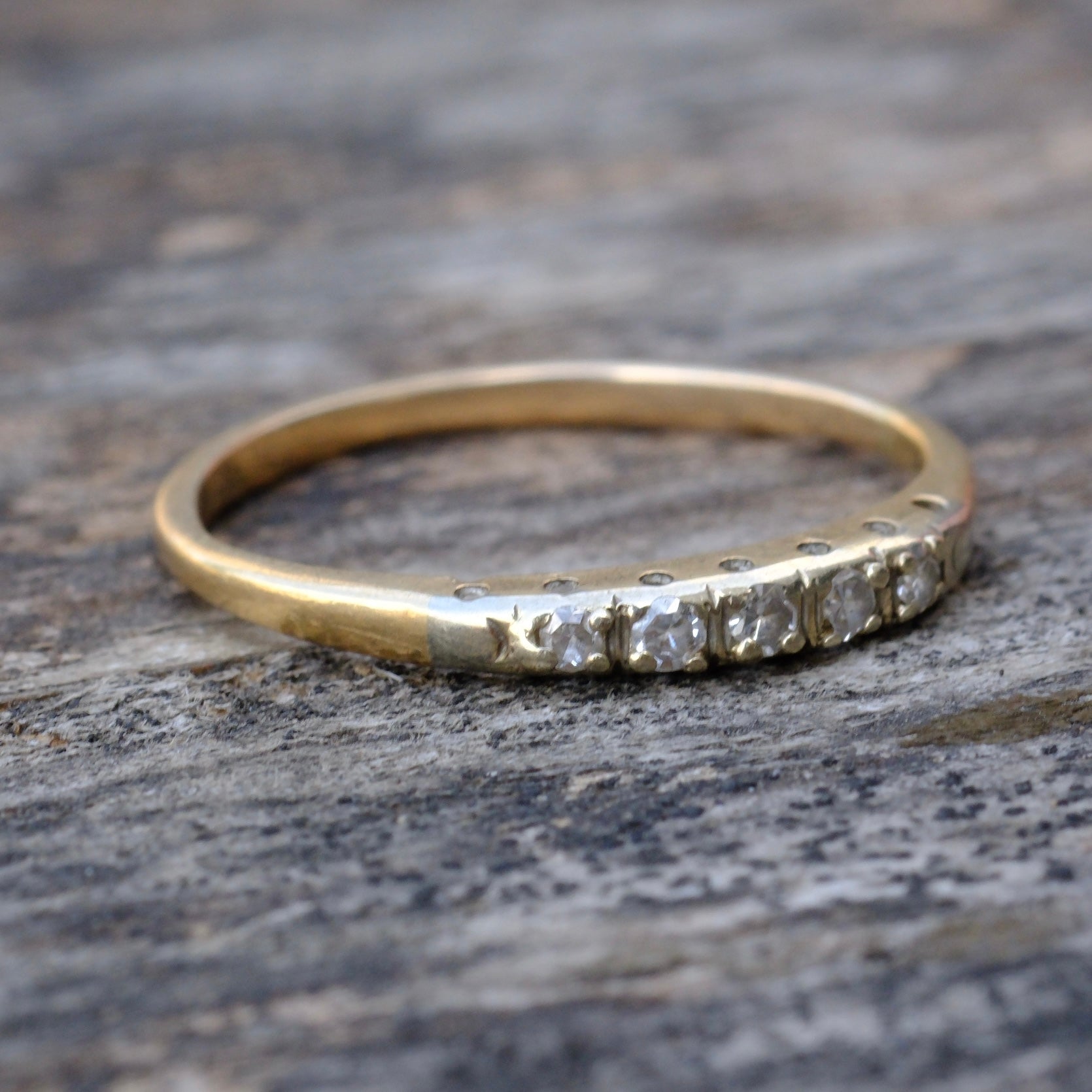 Vintage 14k Gold Natural Diamond Ring 5.75