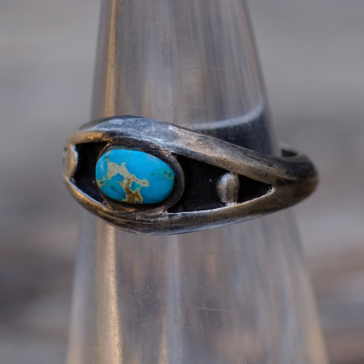 Vintage Sterling Turquoise Band 4.5