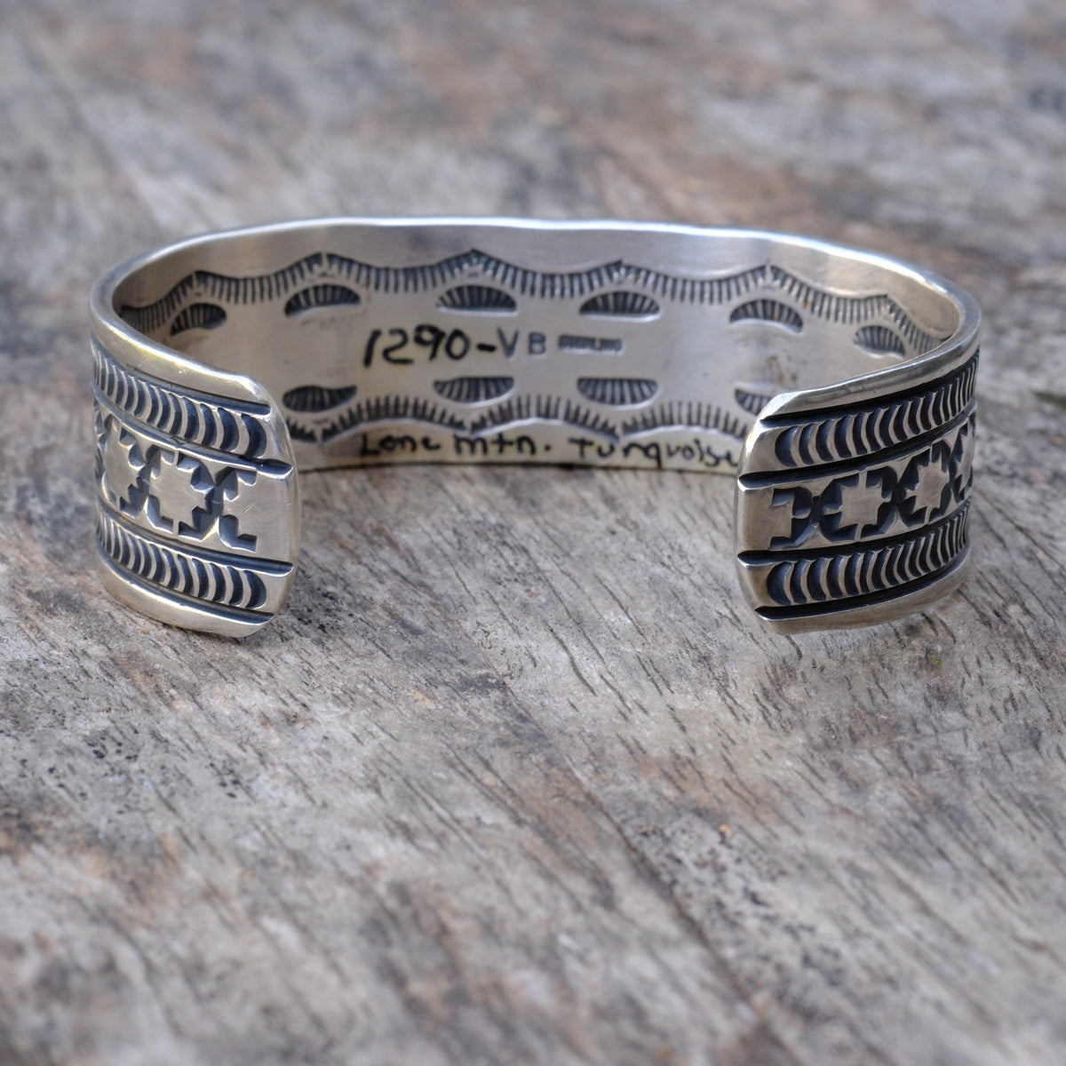 Sterling Silver Vernon Begay Stamped Cuff Bracelet