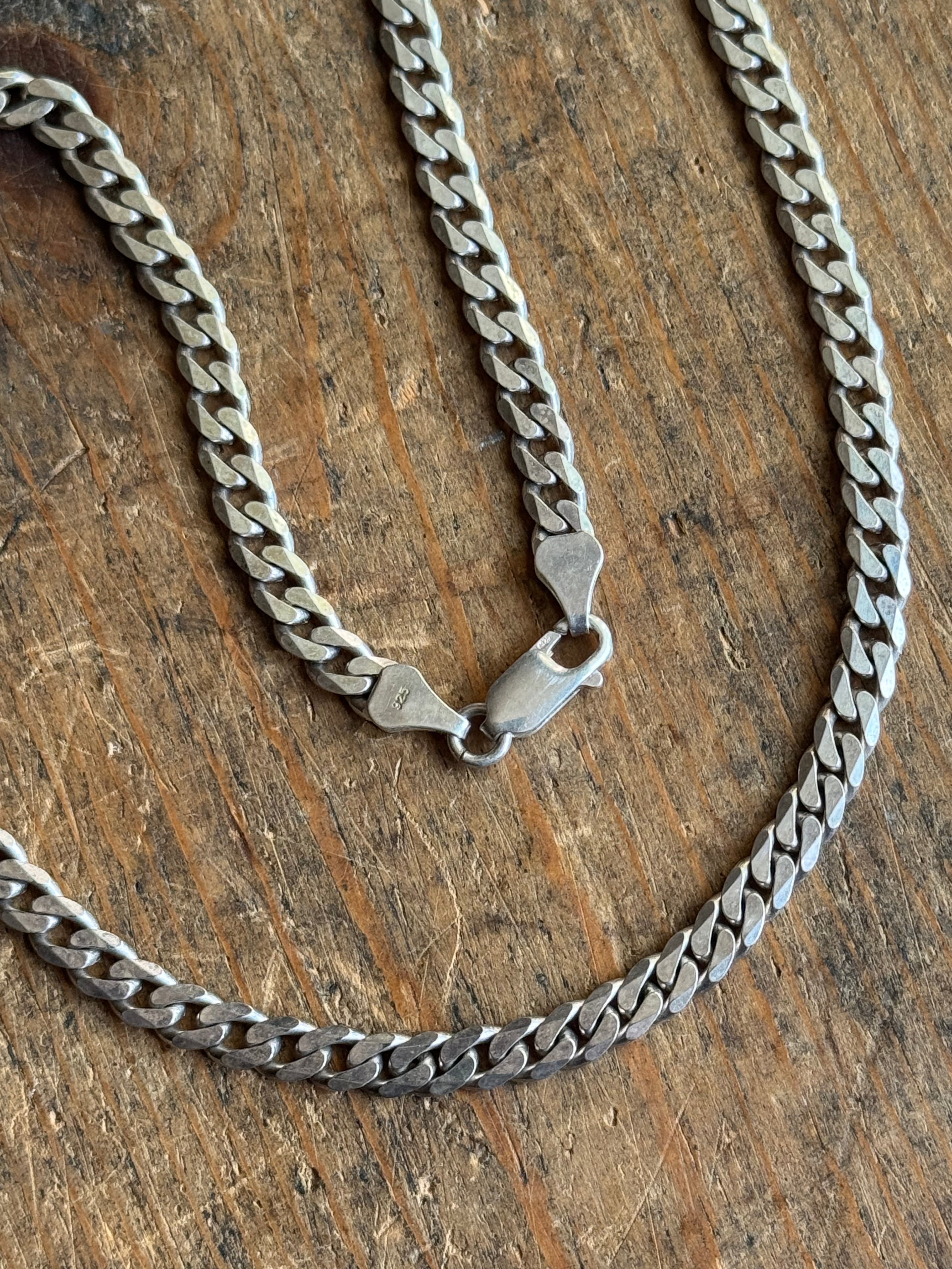 Vintage Sterling Silver 18” Curb Chain