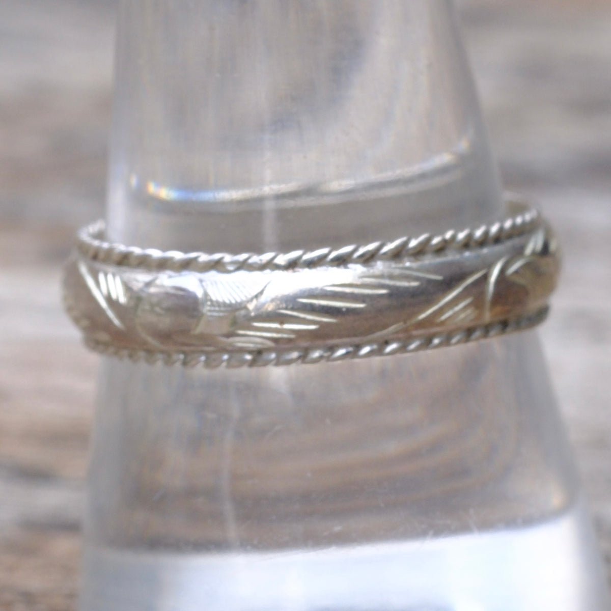 Vintage Sterling Silver Scroll Band Ring 10