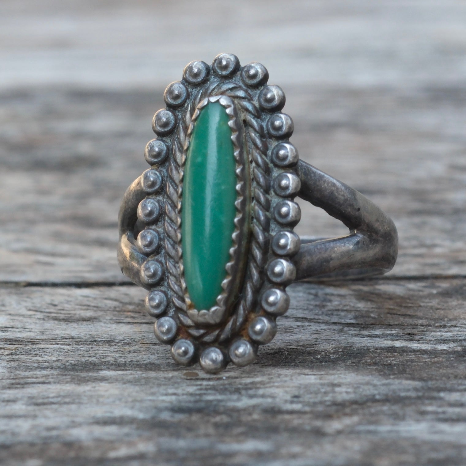 Vintage Sterling Turquoise Ring 5.75