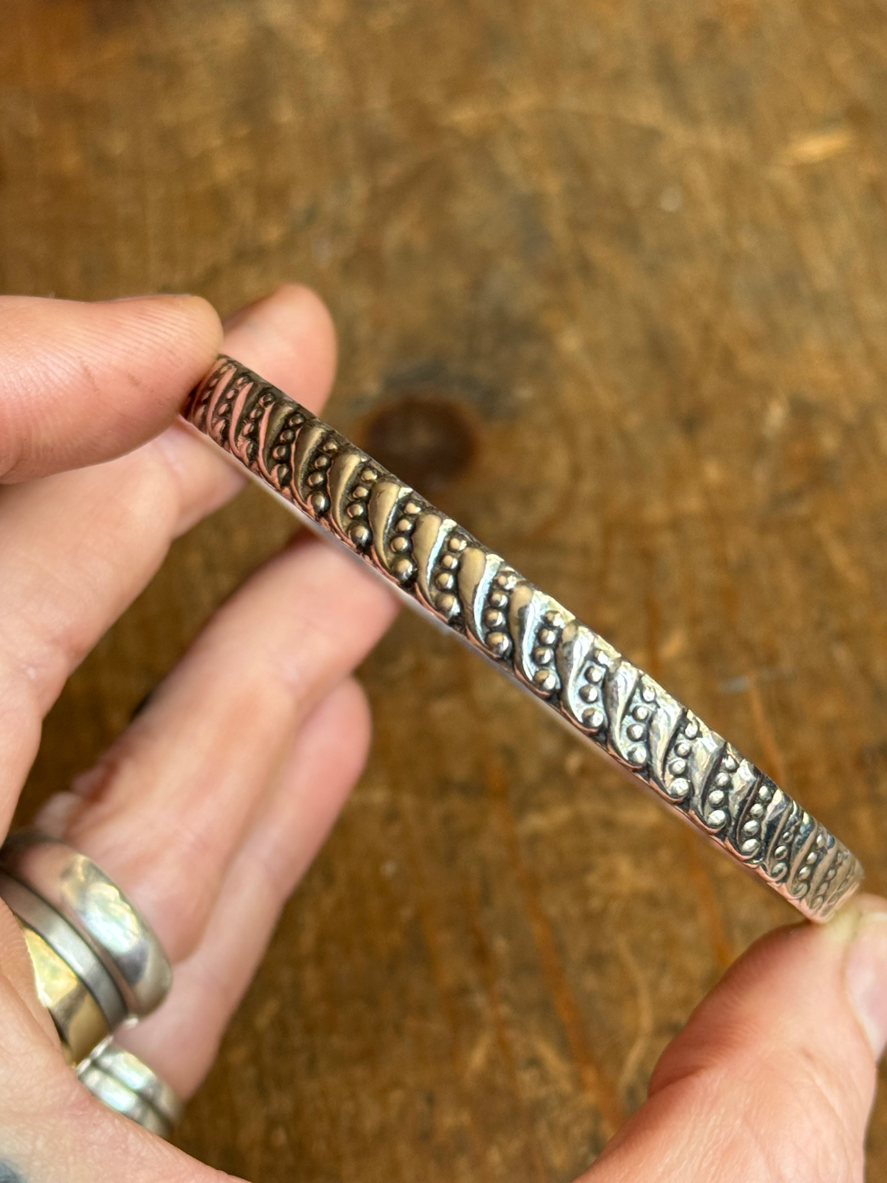 Vintage Sterling Silver Dappled Bangle