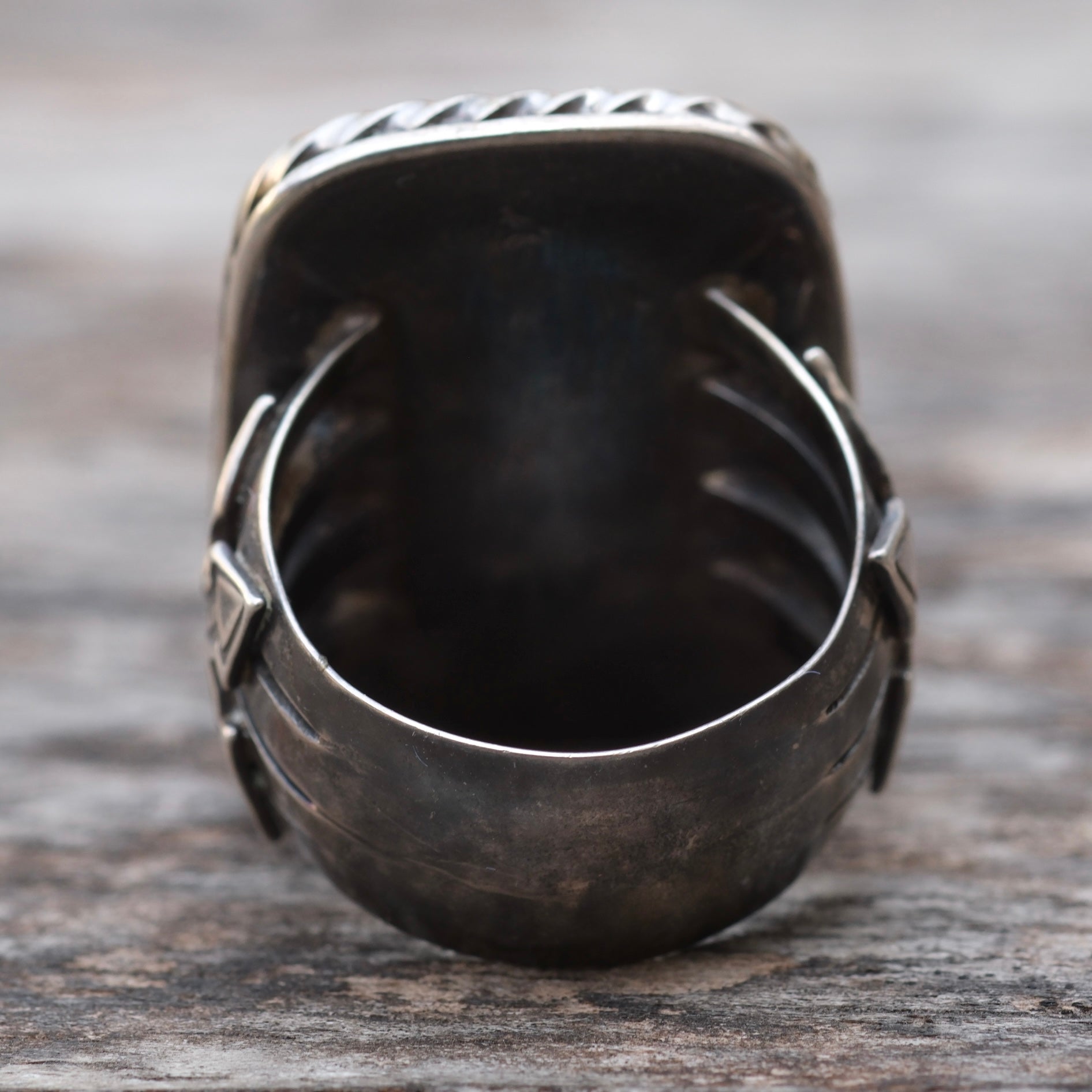 Sterling Silver BISBEE Turquoise Crossed Arrows Ring 9.25
