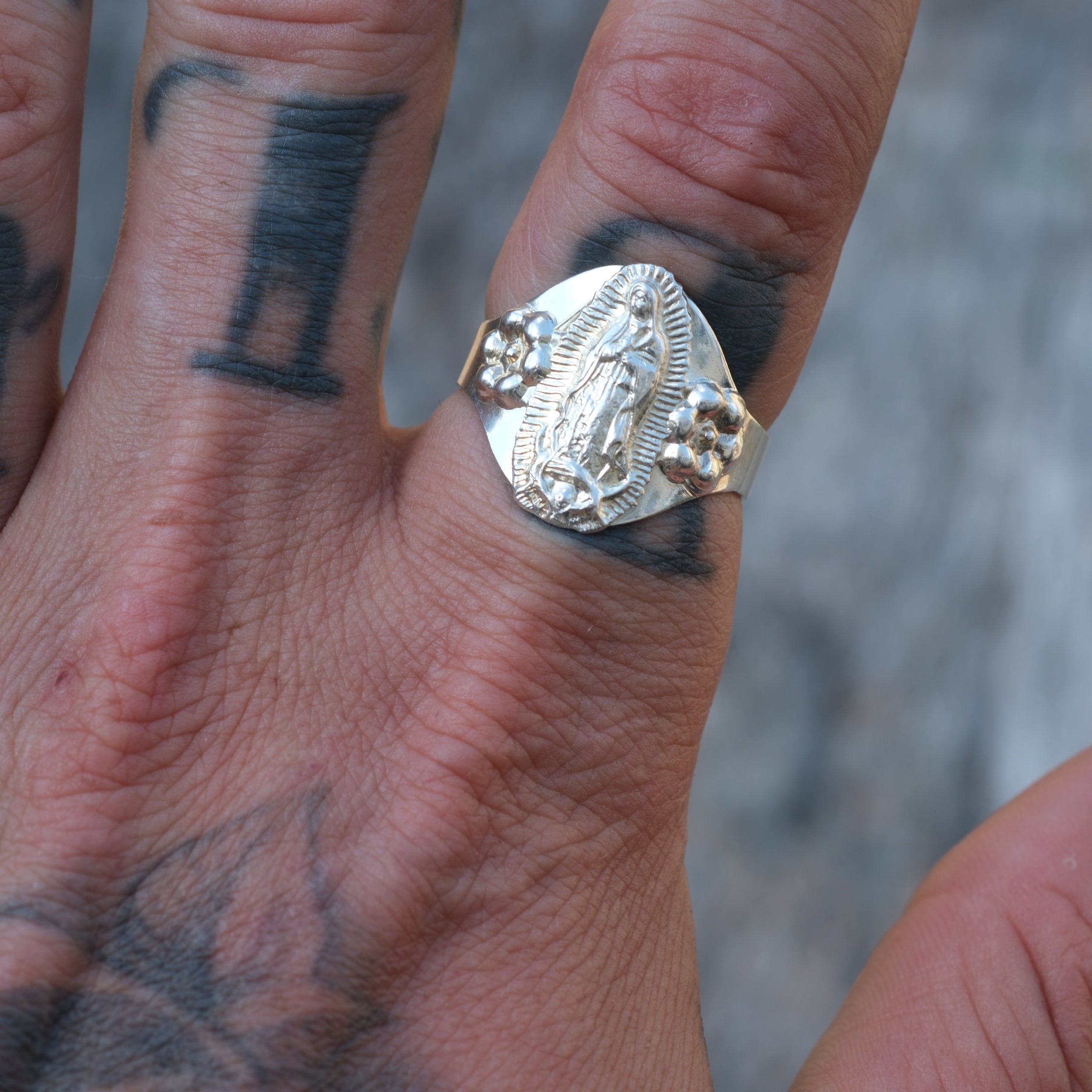 Vintage Sterling Silver Mary Ring 10