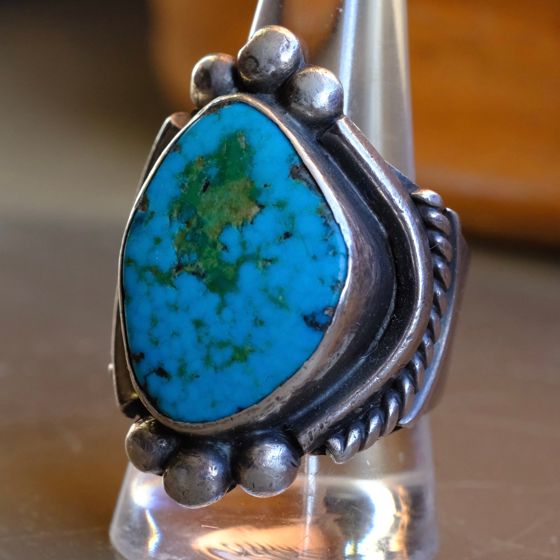 Vintage Sterling Turquoise Ring 10.75