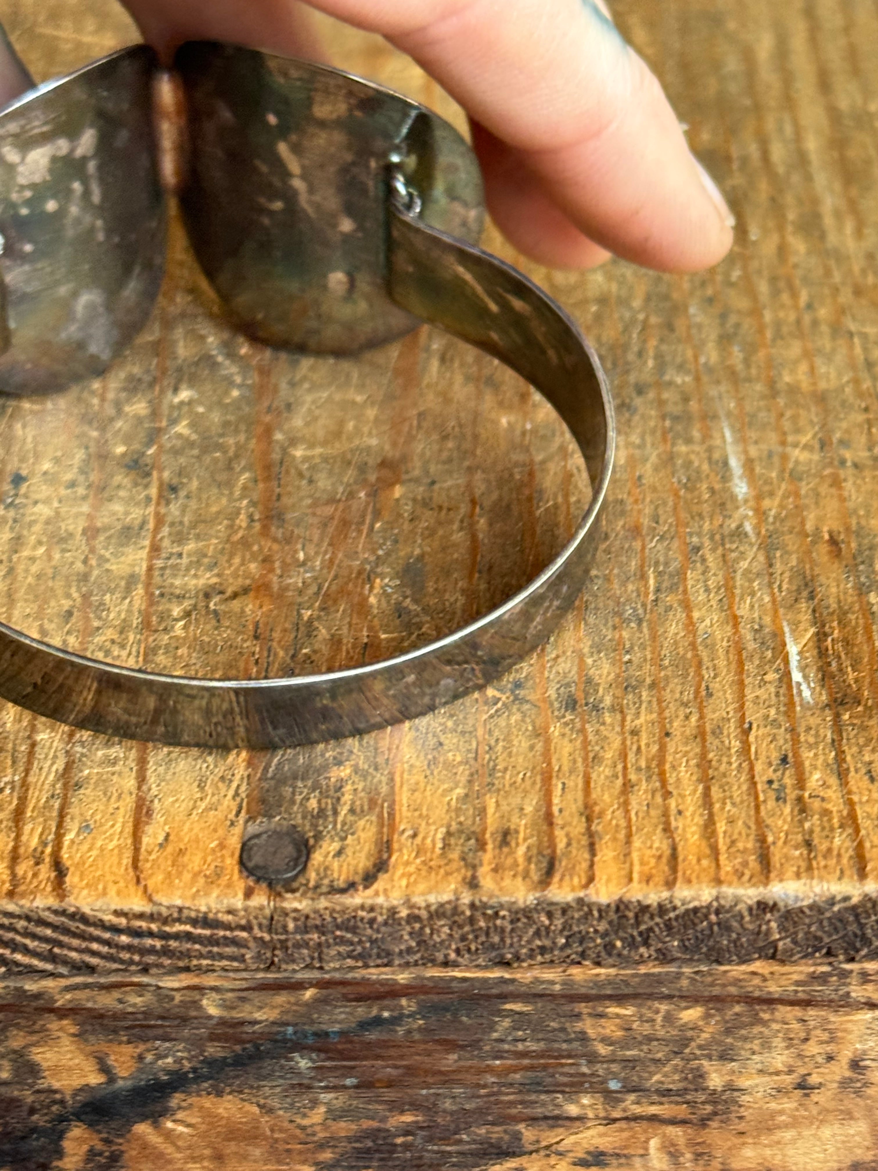 Vintage Sterling Silver Modernist Circle Bracelet E. GRANIT &CO.