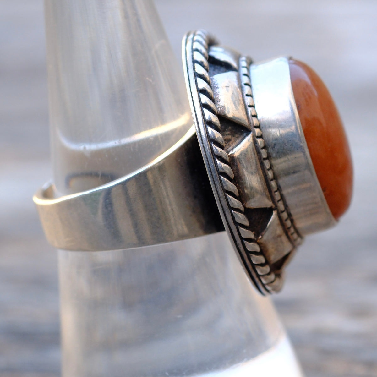 Vintage Sterling Carnelian Ring 7.75