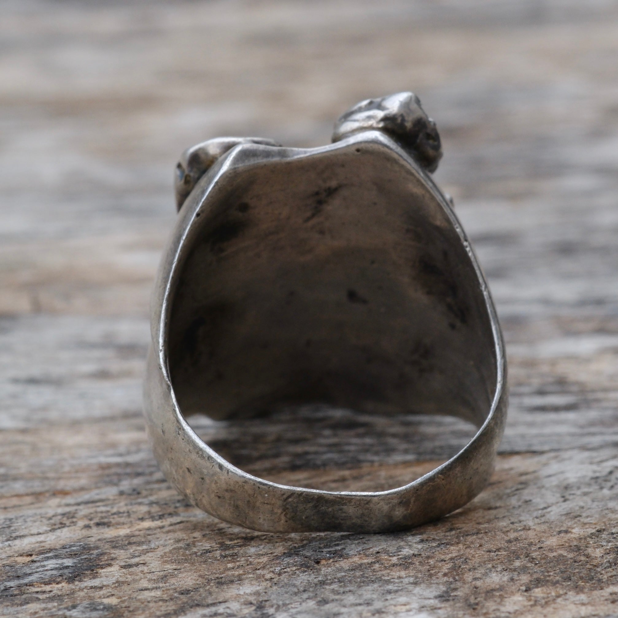 Vintage Sterling Turquoise Feather Ring 9