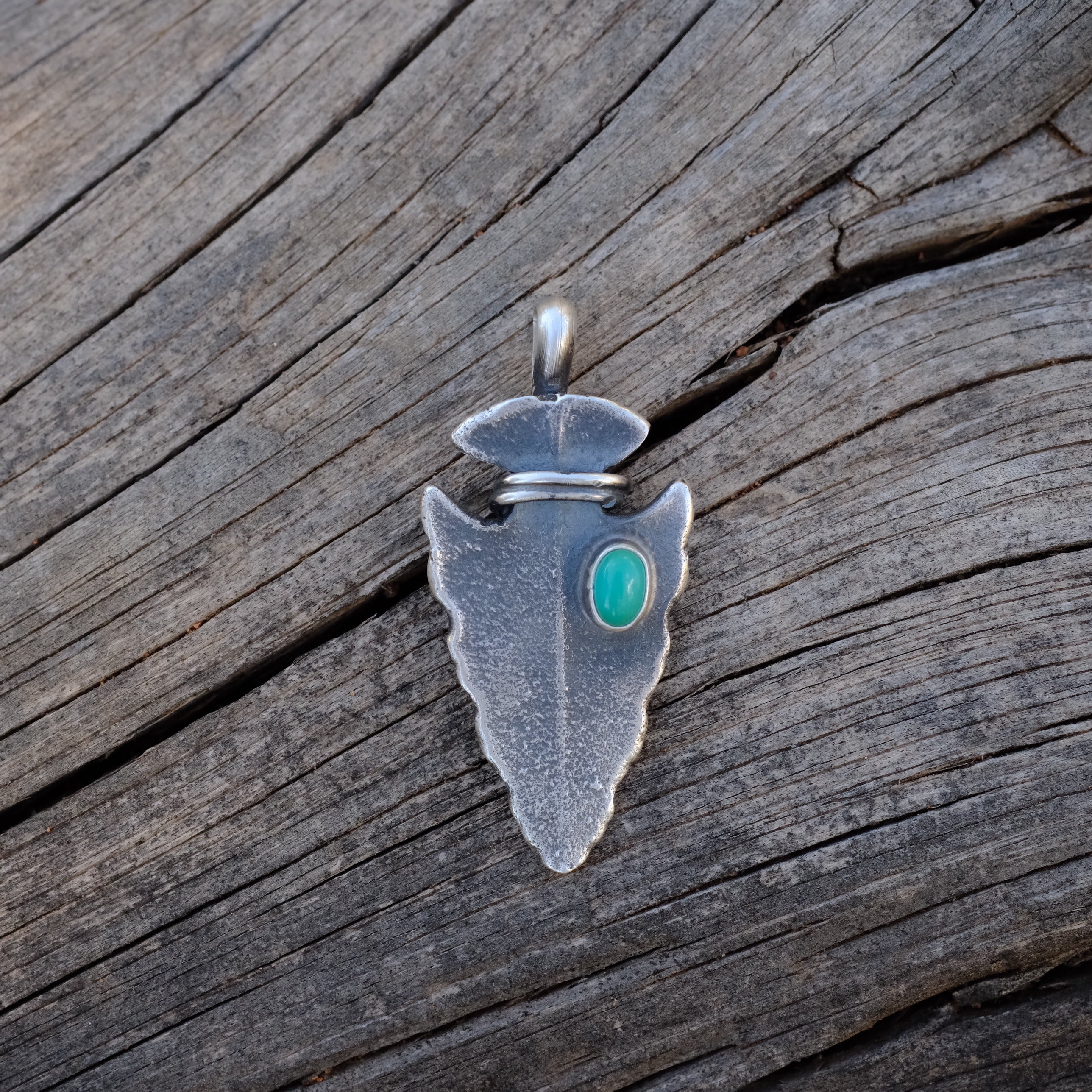 LEON MARTINEZ Sterling Silver Turquoise or Coral Arrowhead Pendants