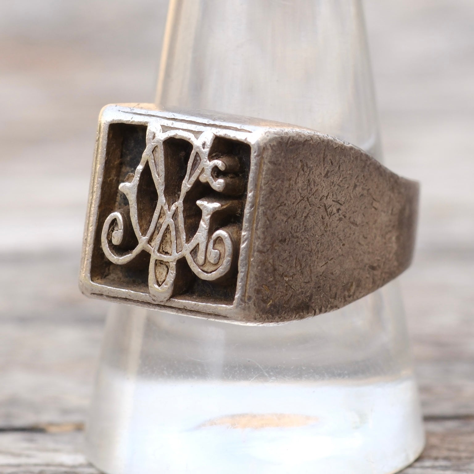 Vintage Sterling Mossimo Signet Ring 10.75