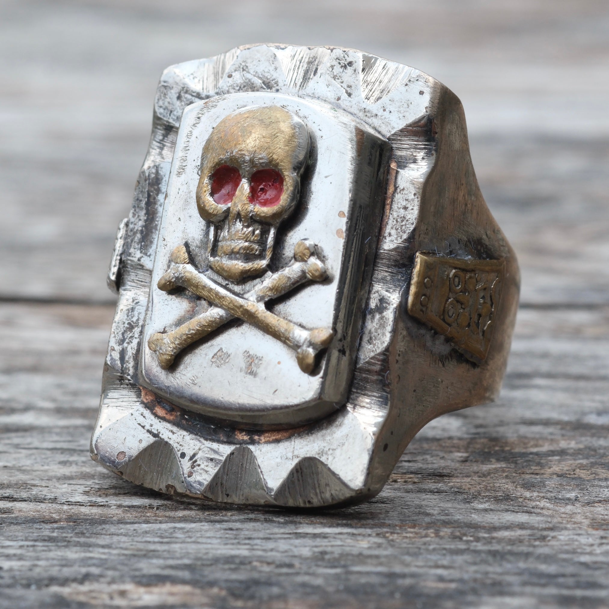 Vintage Mexican Biker Skull Ring 11