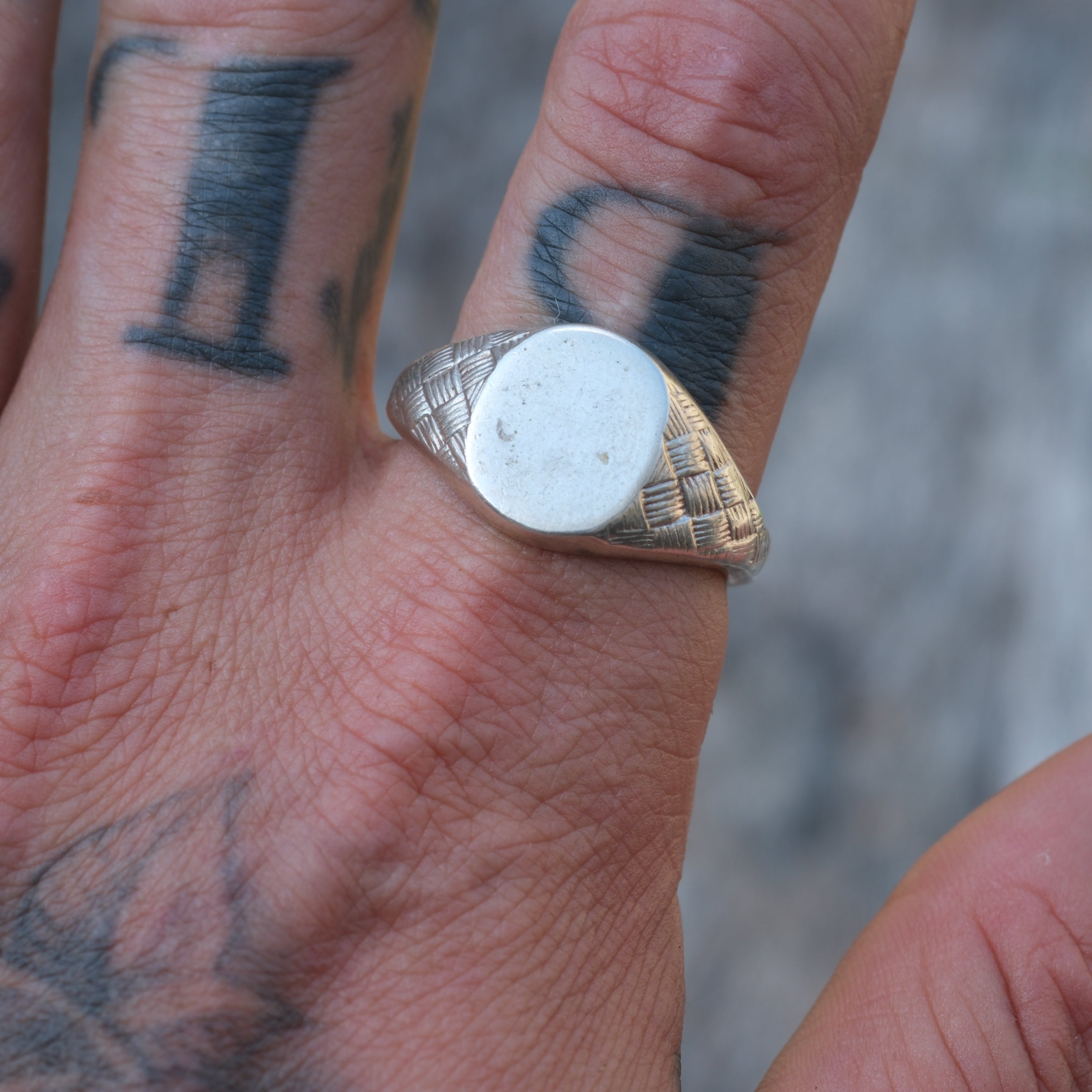 Vintage Sterling Silver Signet Ring 12.75