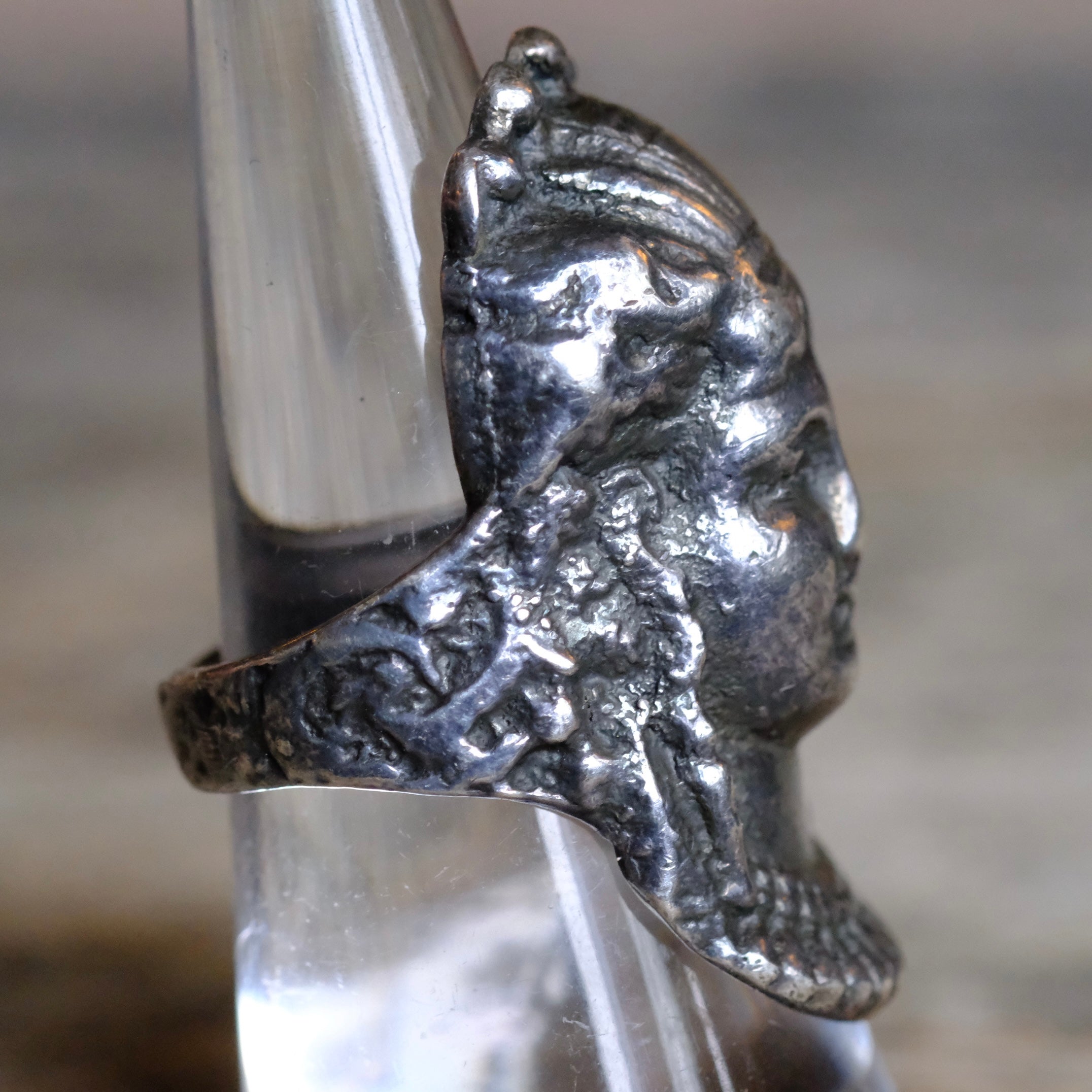 Vintage Sterling Silver Warrior Ring 7.5
