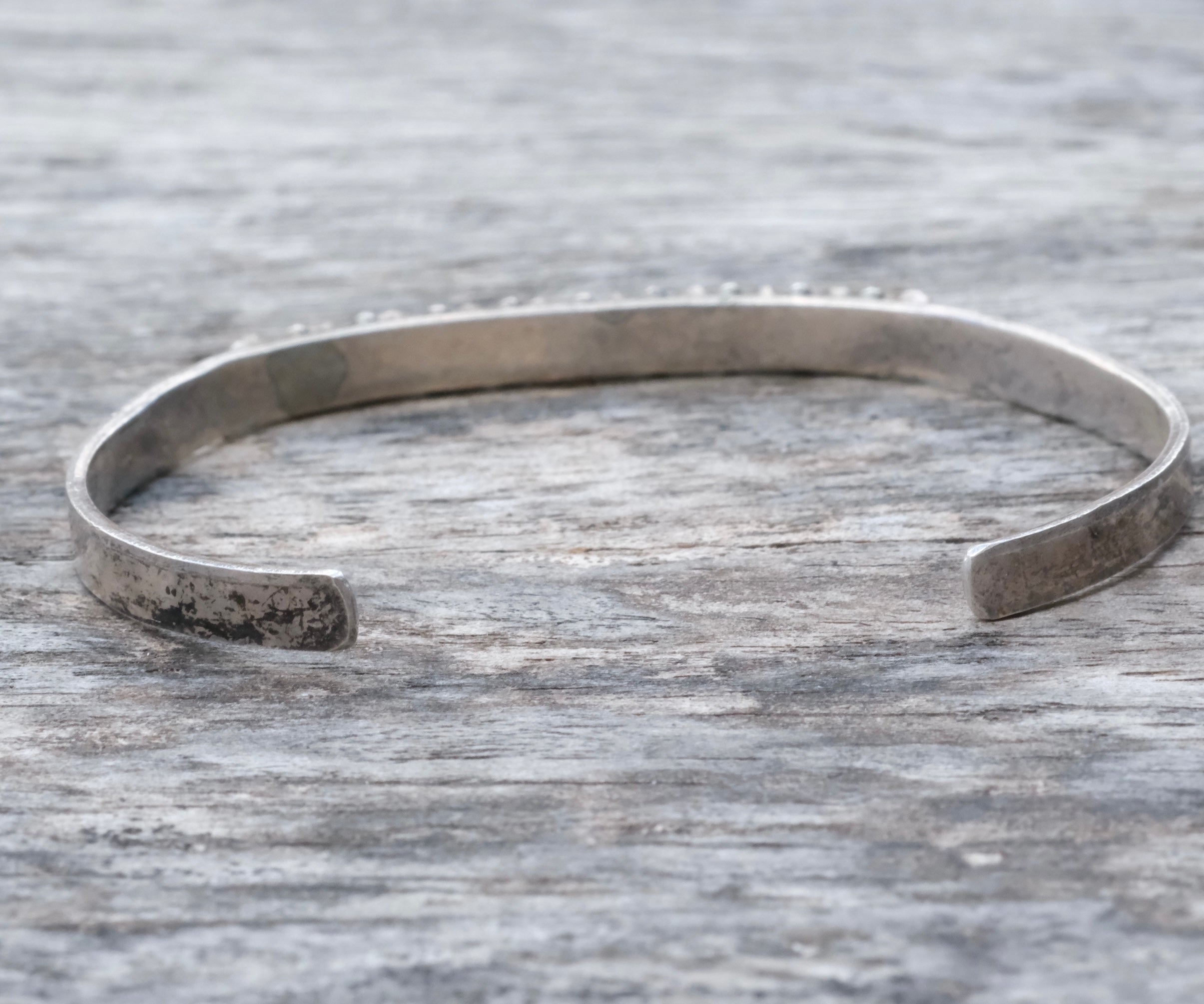 Vintage Sterling Snake Eye Turquoise Cuff Bracelet
