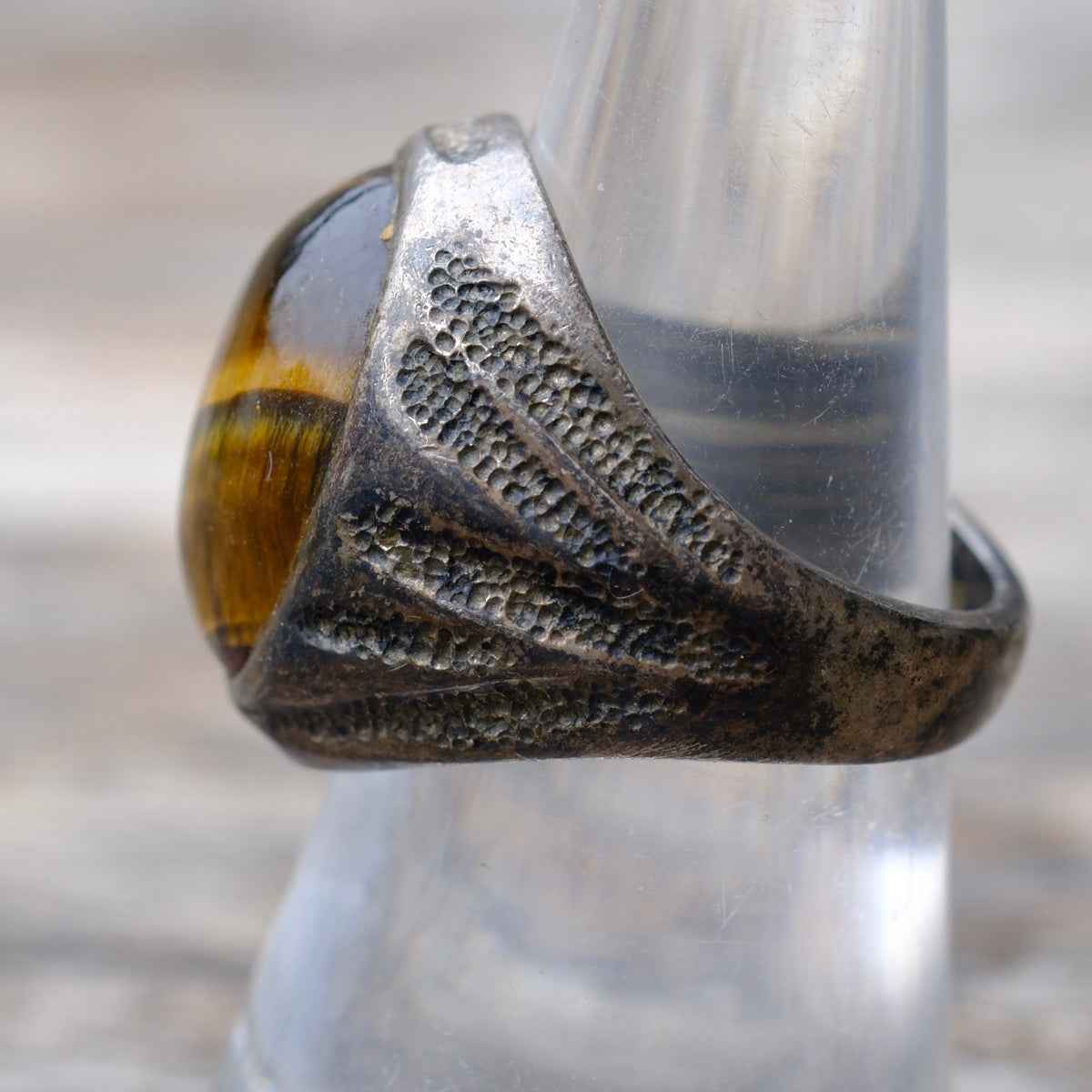 Vintage Sterling Tigers Eye Ring 7.75